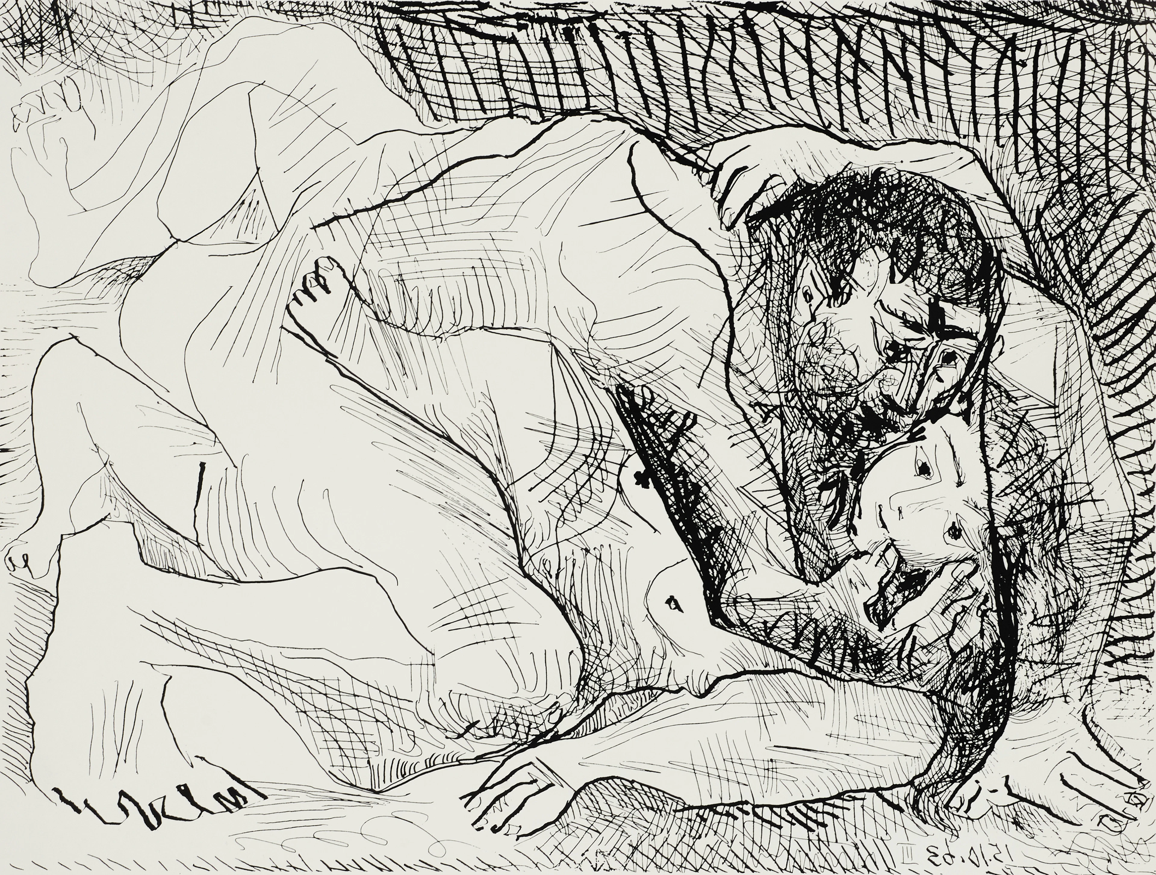 PABLO PICASSO. EFTER. Affisch, "Étreinte", Minerva Reproduktioner
