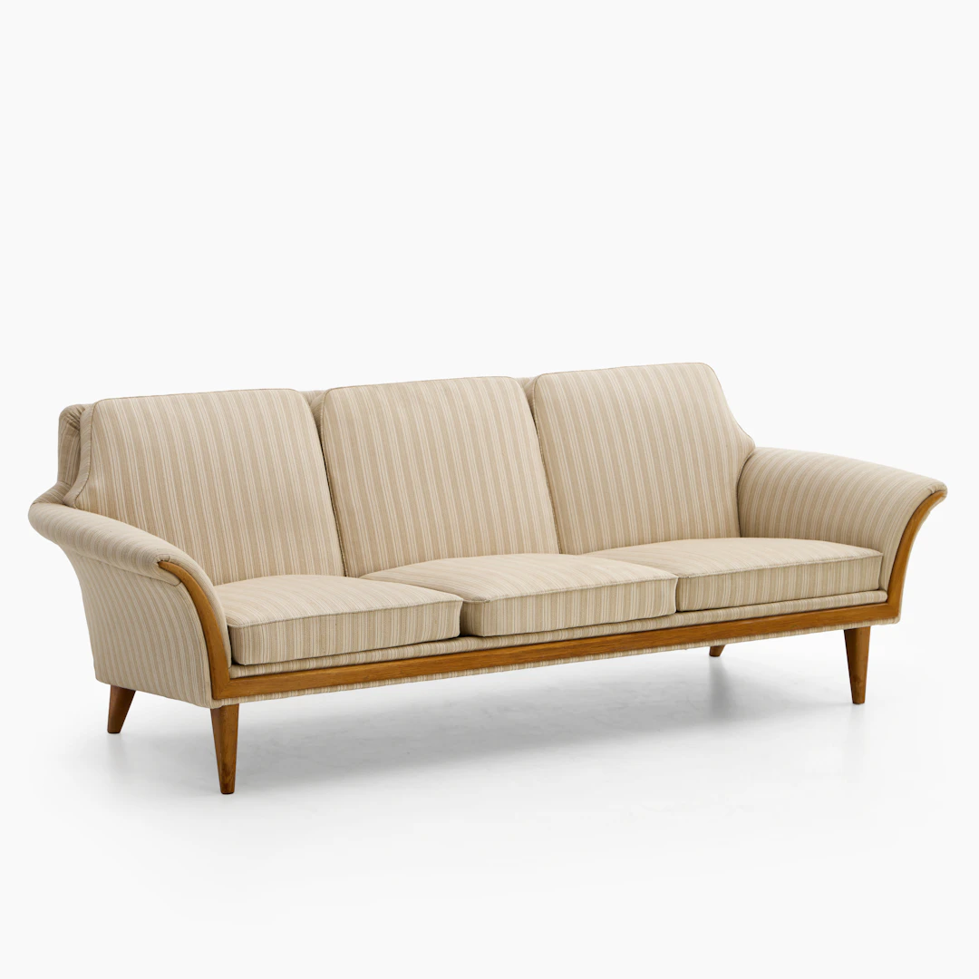 SOFFA, 3-sits, Bröderna Andersson, stomme i ek, 1960-tal.