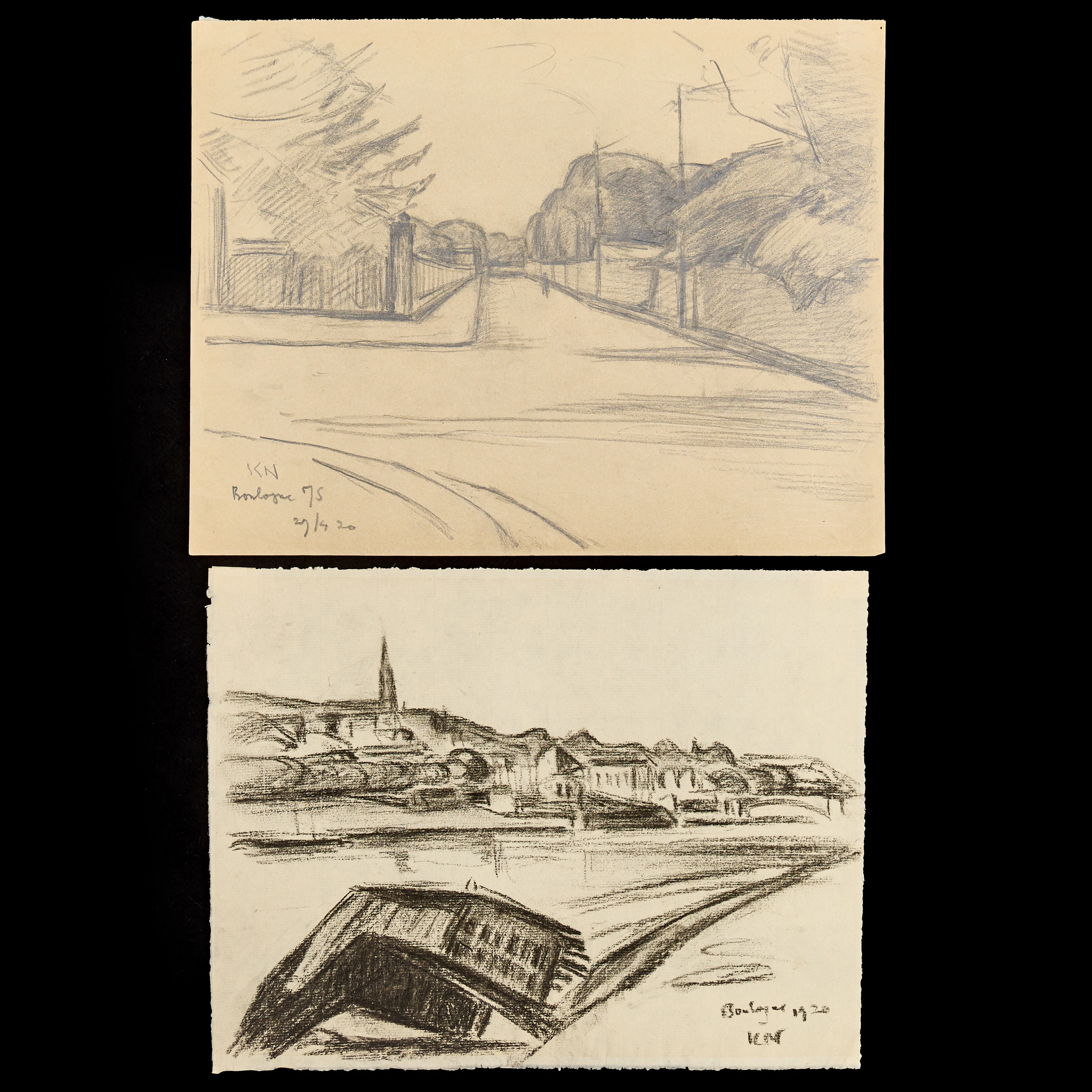 KARL NORDSTRÖM (Tjörn 1855-1923 Drottningholm). Två vyer från Boulogne