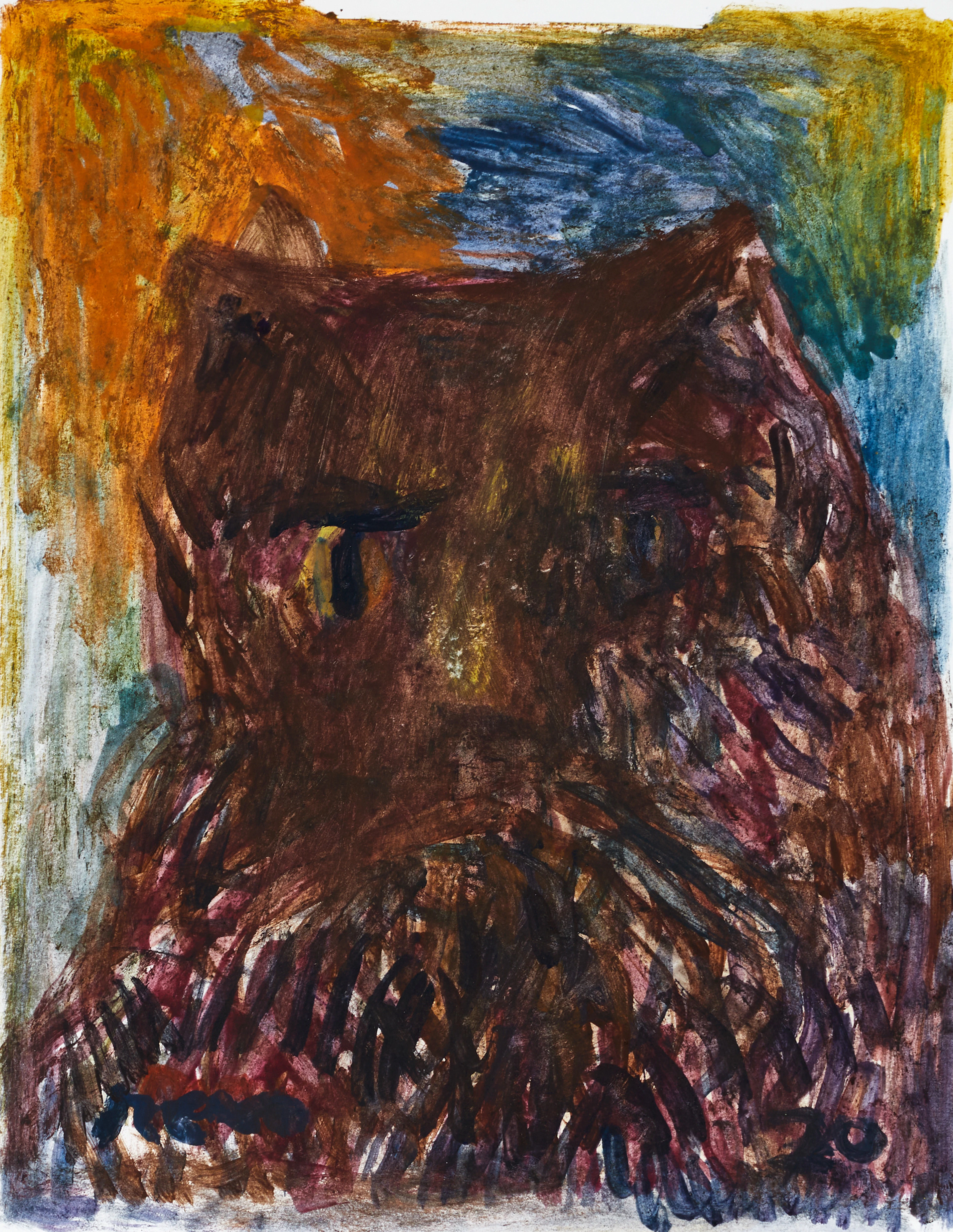 JOSEPH RENO (född i Seattle, Wa, USA 1943), Cat man, signerad, tempera