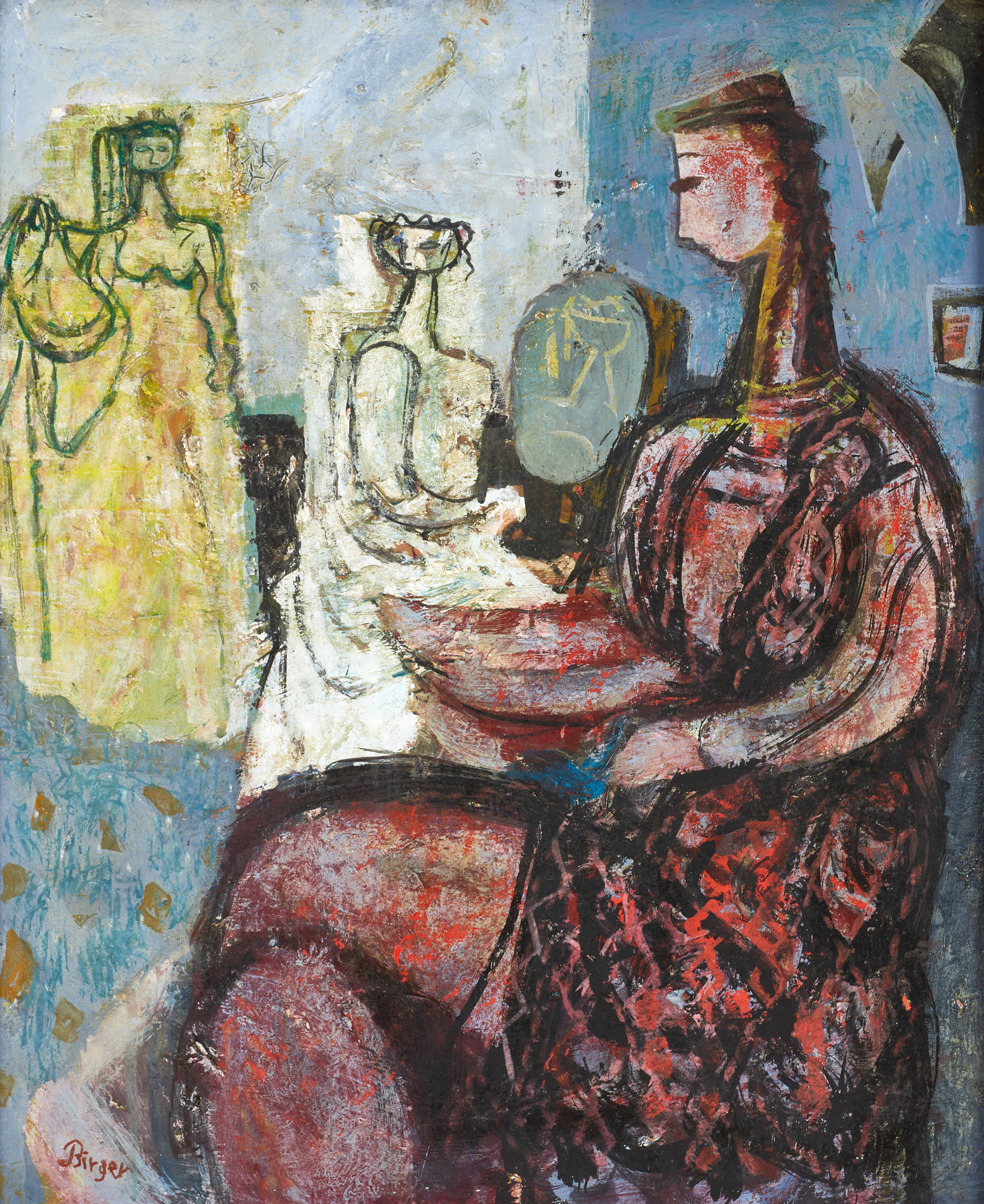 BIRGER BIRGER-ERICSON (SVERIGE, 1904–1994). Modellestudier i ateljen