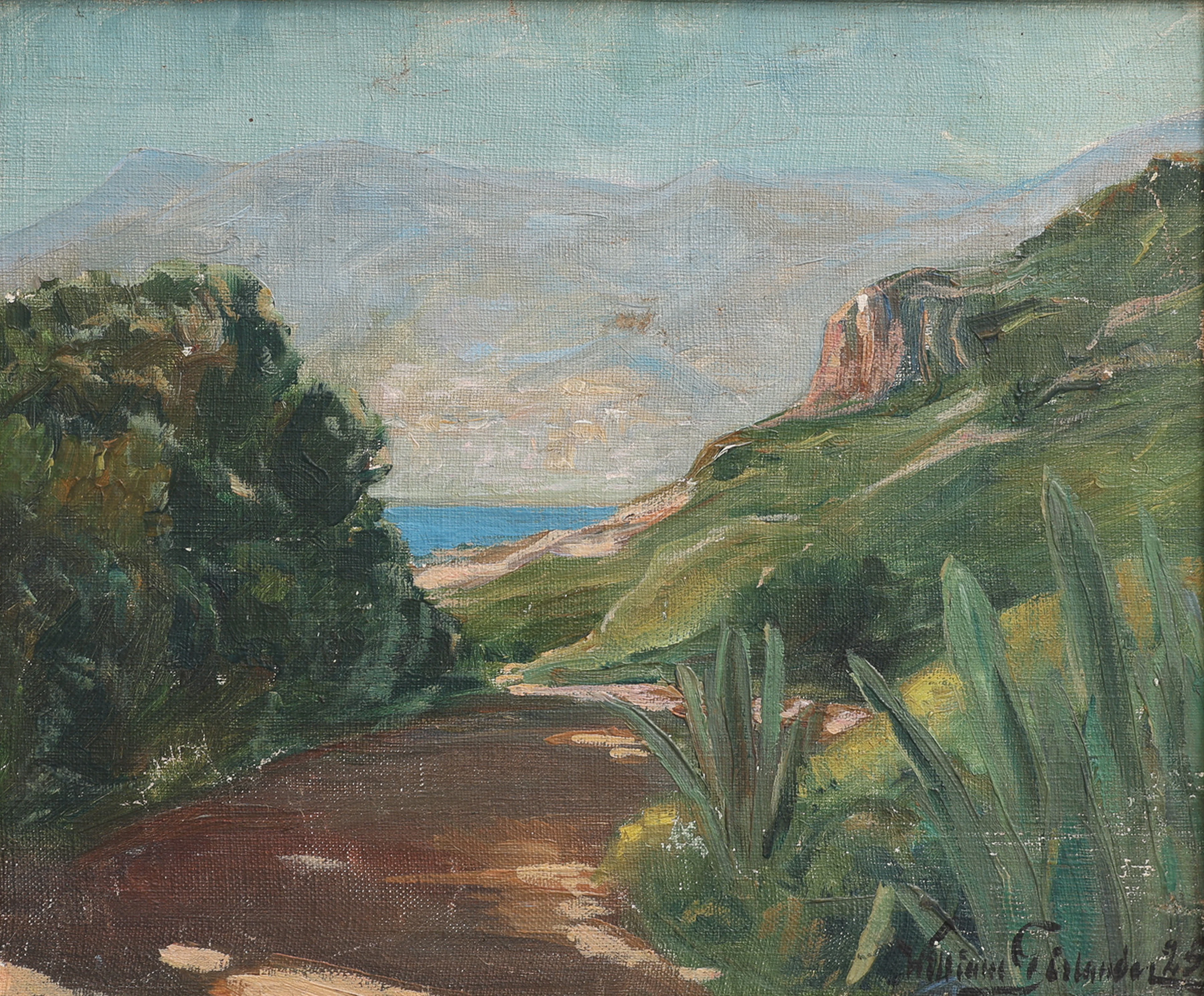 WILLIAM GISLANDER. MOTIV FRÅN MENTONBUKTEN.