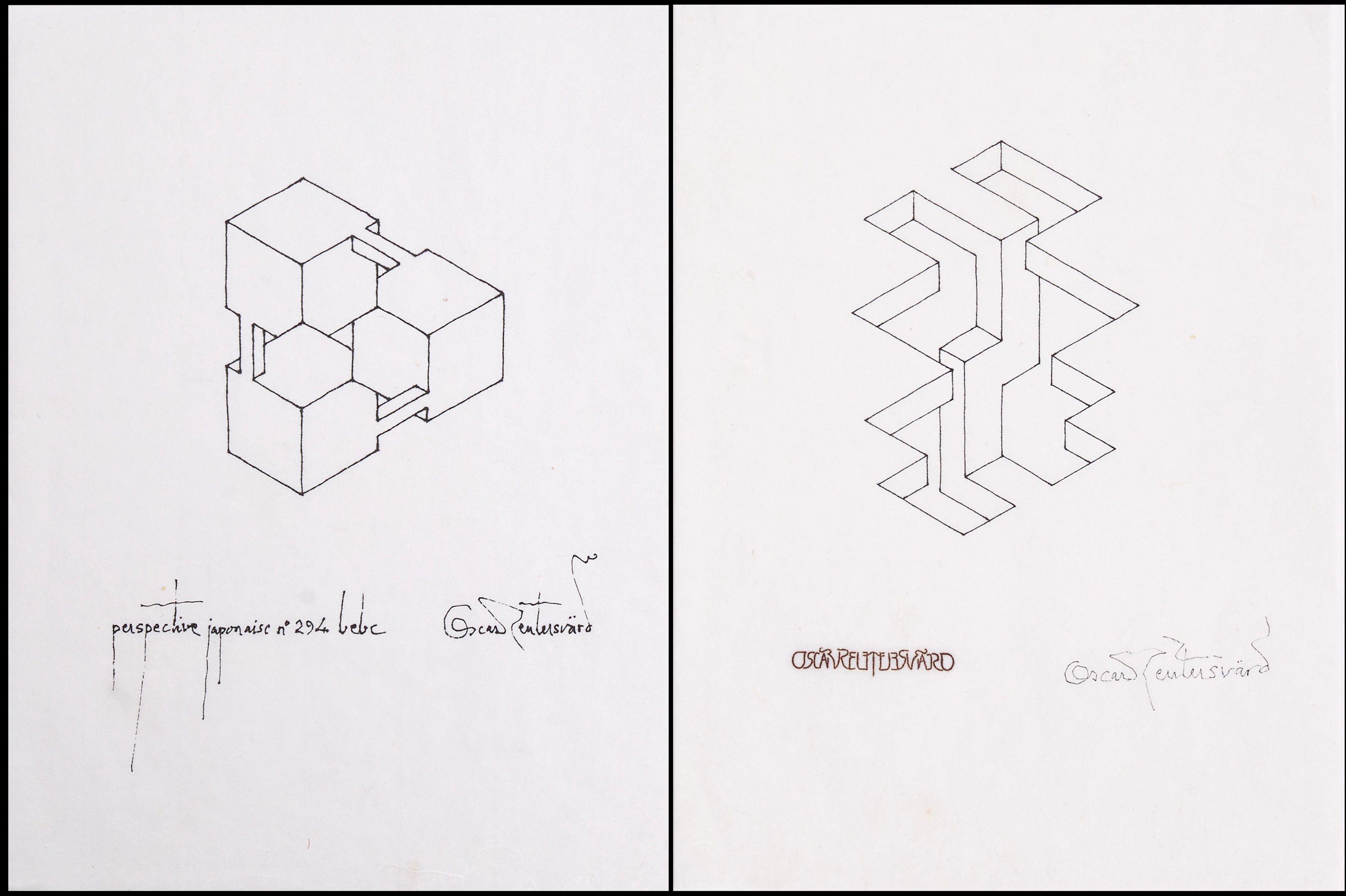 OSCAR REUTERSVÄRD (Sverige, 1915-2002), (2), Perspective japonaise