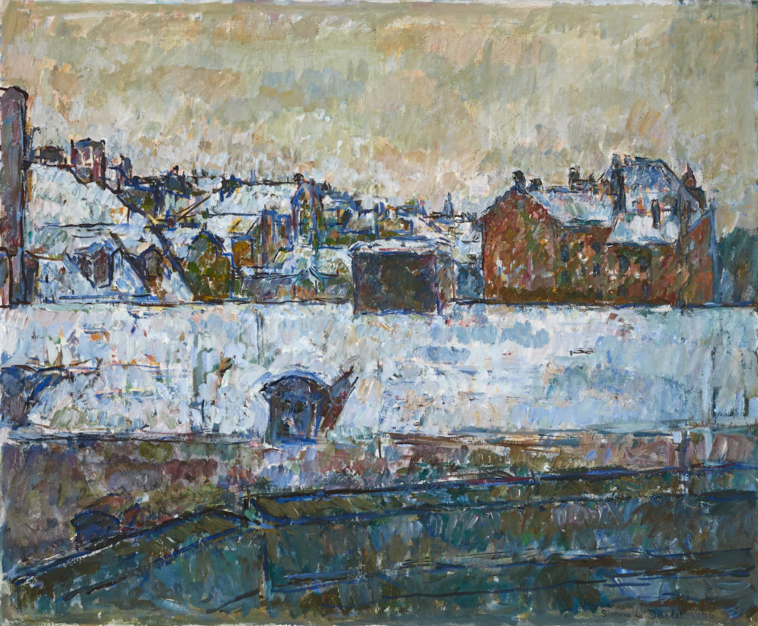 SIMONE DE DARDEL (1913–1996). "Vinter, tak", signerad och daterad