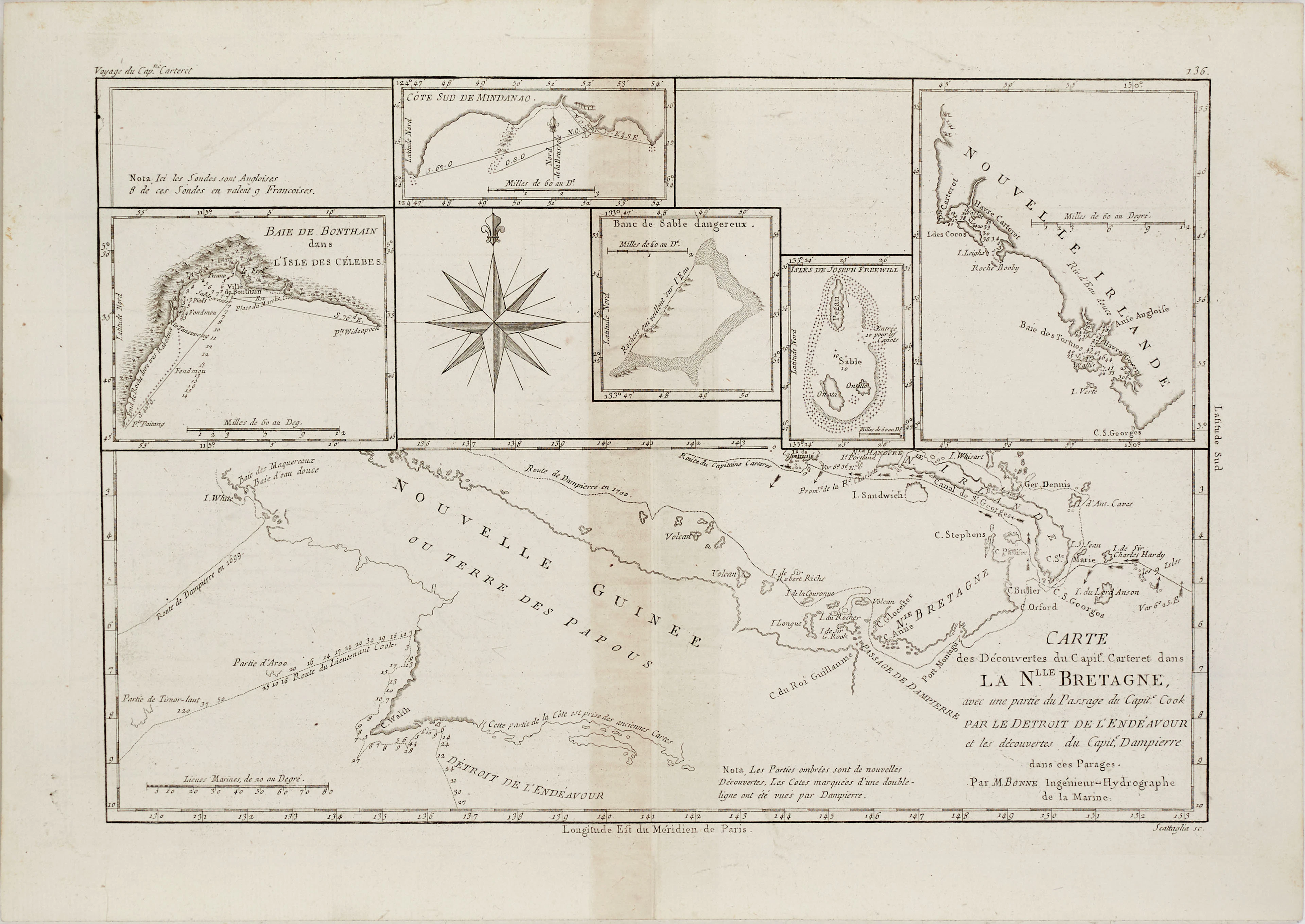 BONNÉ, 10 kartor ur: Atlas Encyclopédique, 1788.