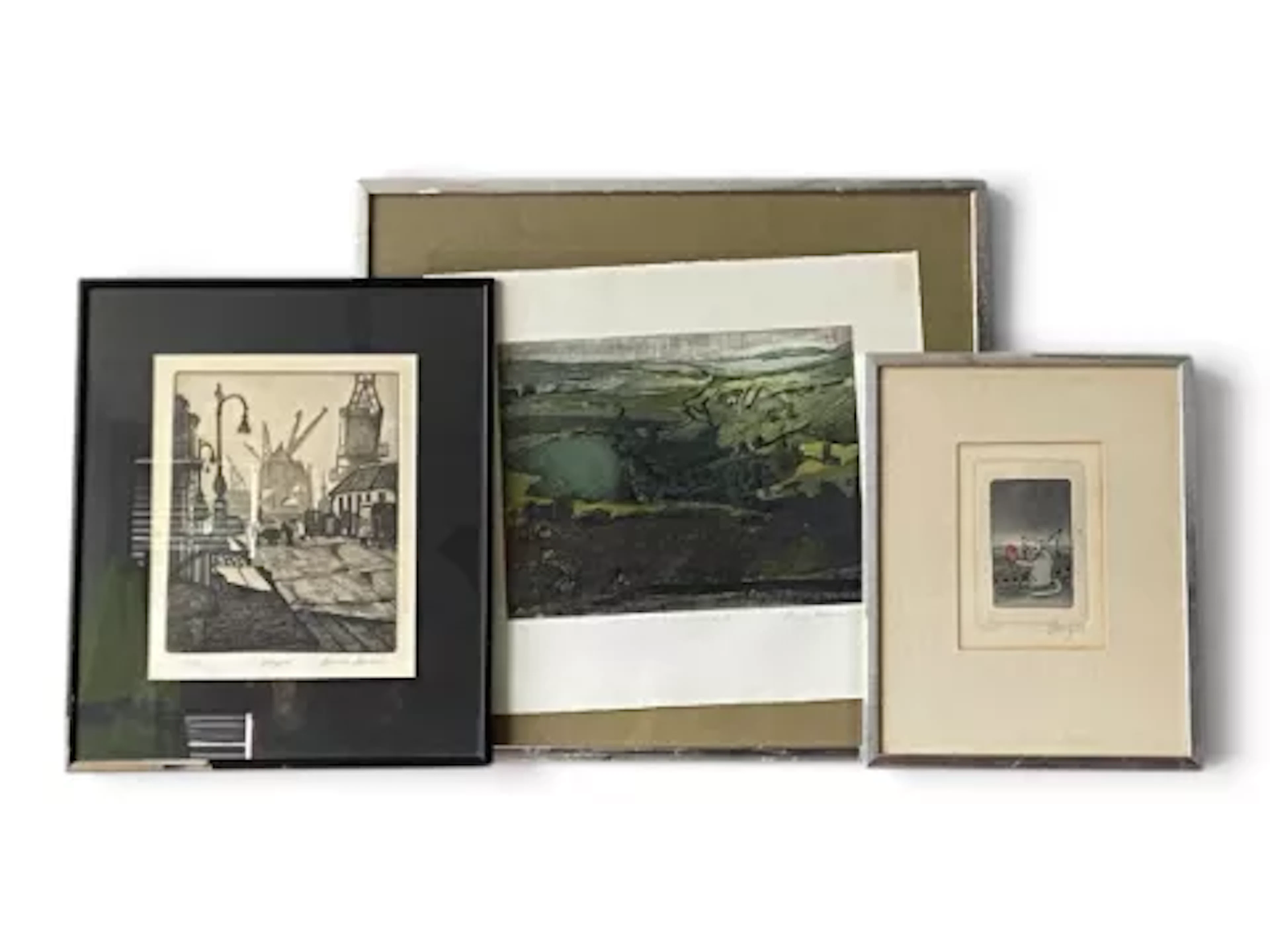 Two framed, glazed and signed limited edition etchings and a signed