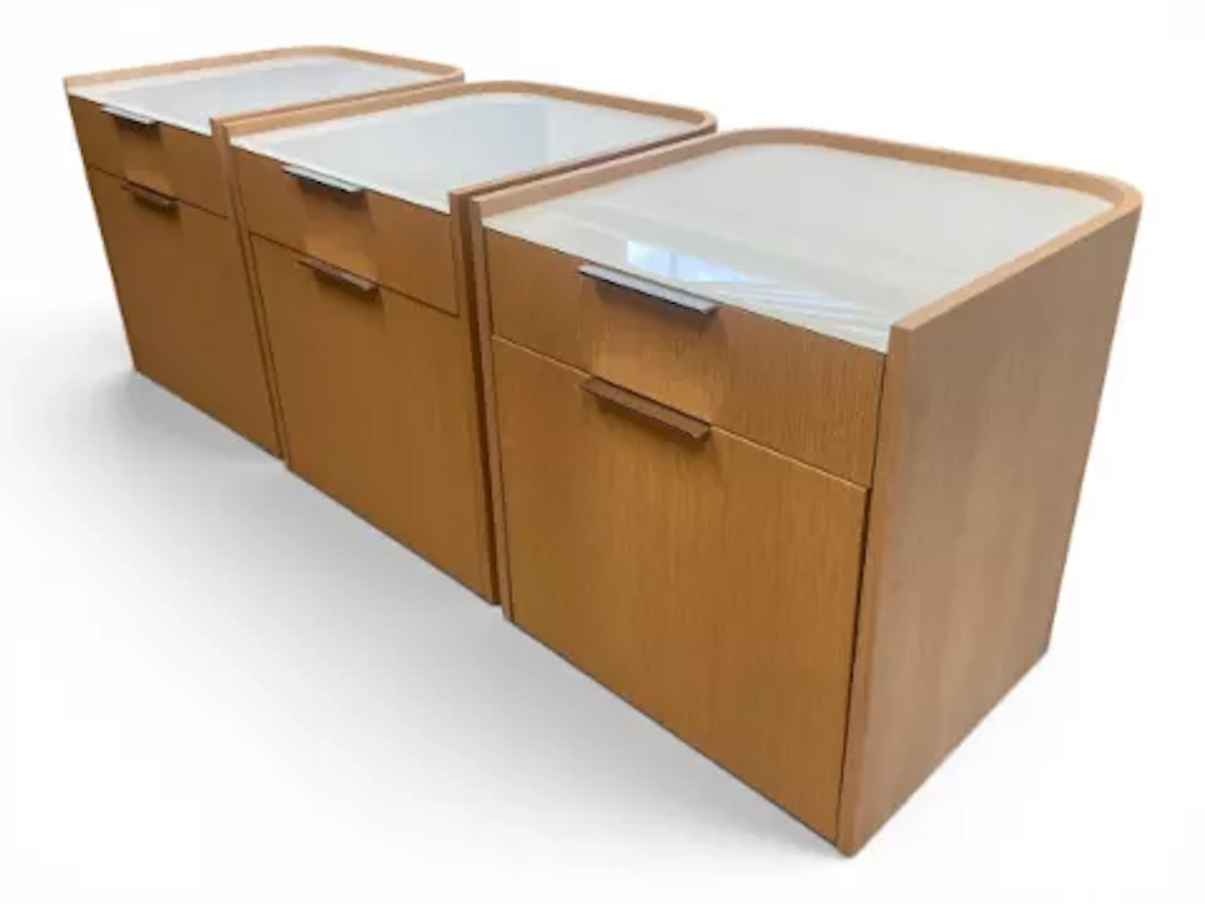 A set of three contemporary Hyannis Port side tables or filing cabinets