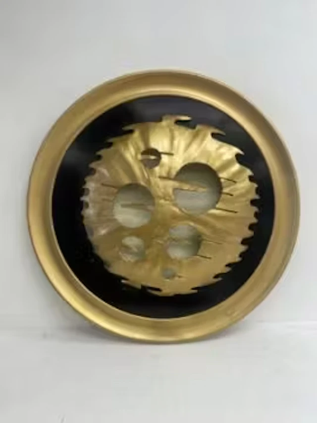 A large 1970's vintage wall art style light in the form of a decorative