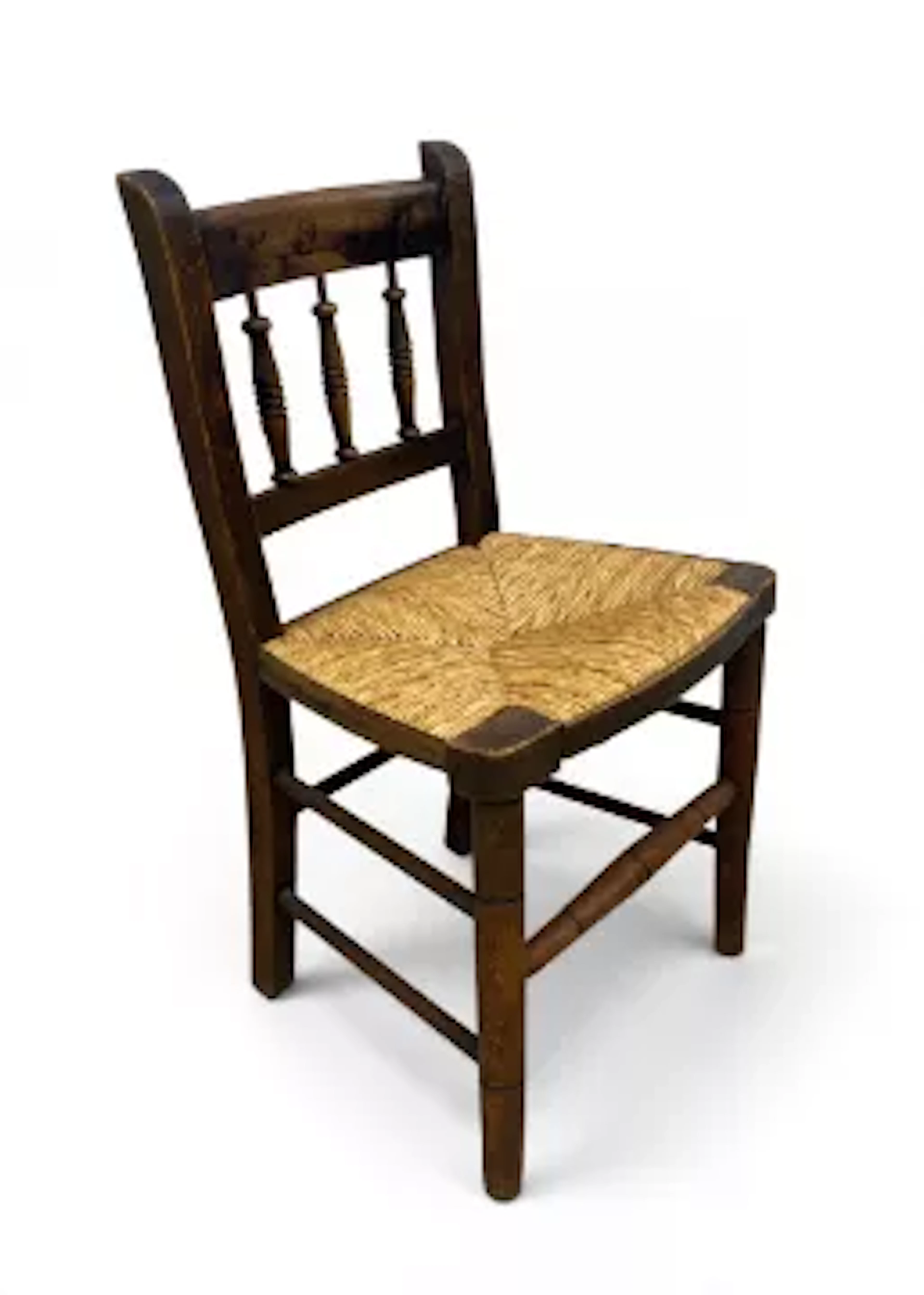A pair of 19th century children's chairs with woven seats. H.65 x