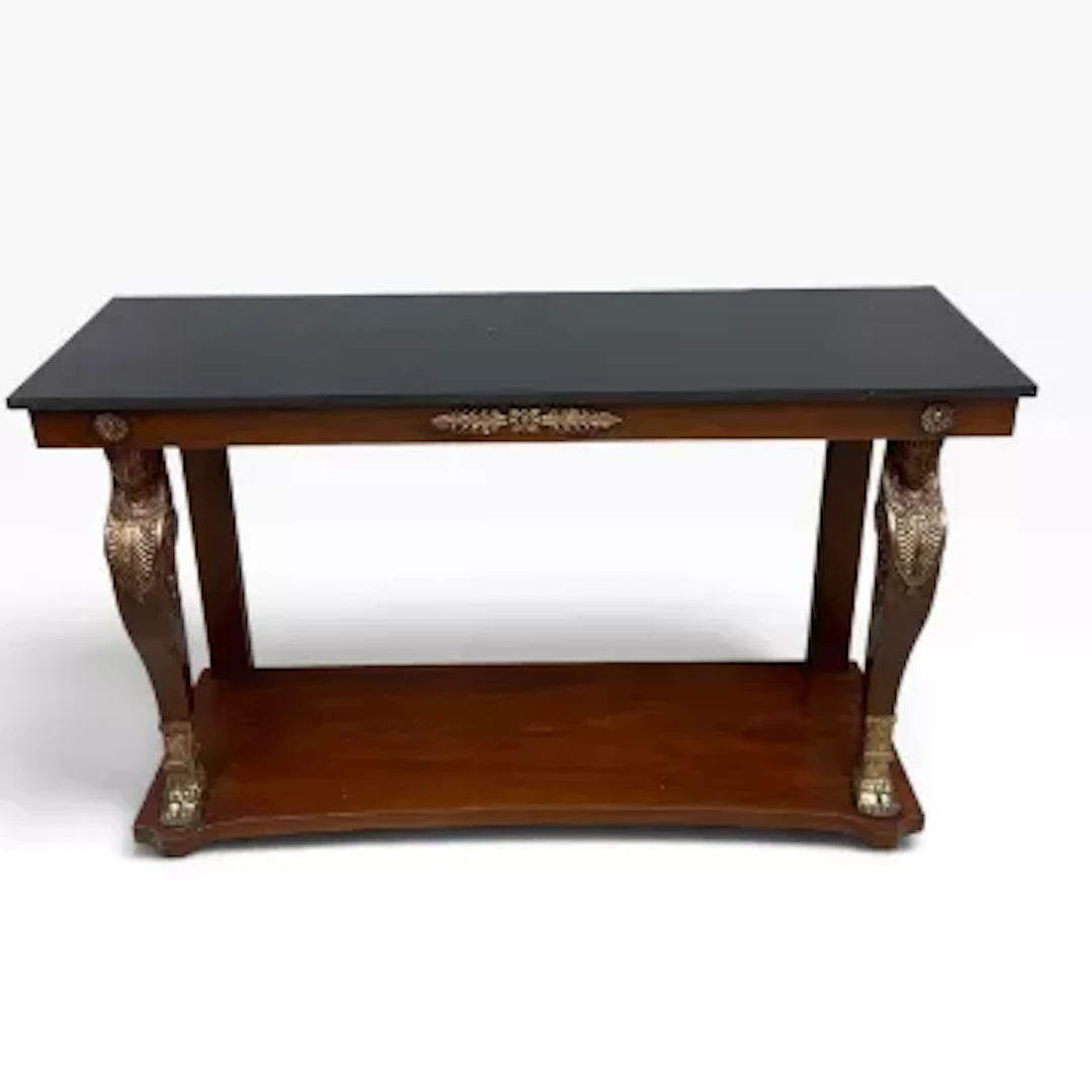A 19th century mahogany Egyptian revival style console side table