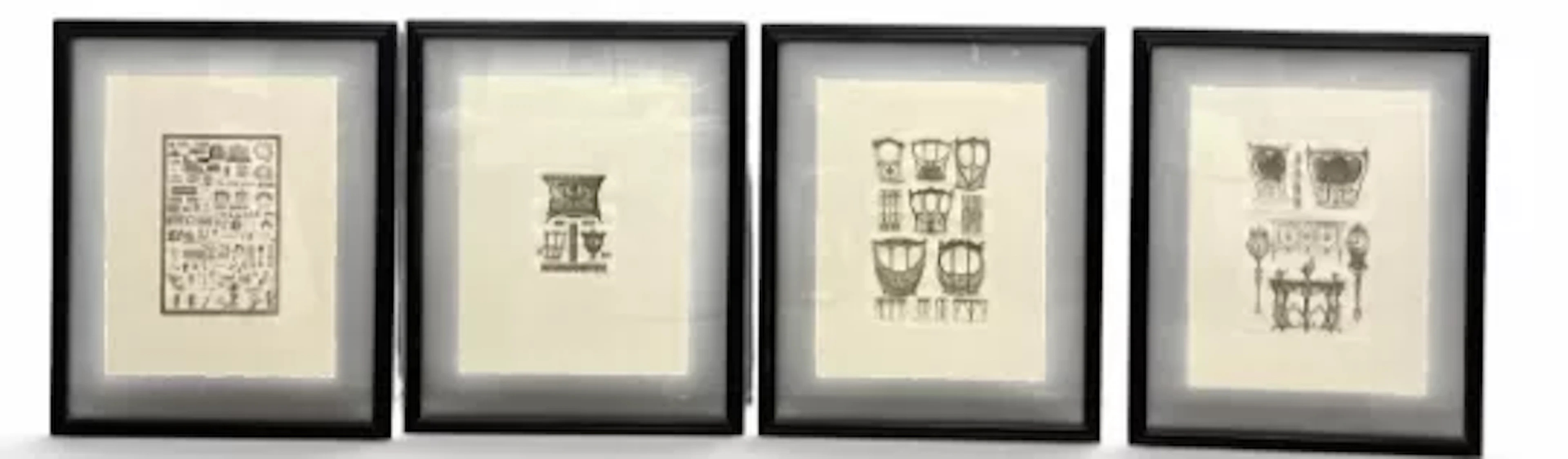 After Giovanni Battista Piranesi (1720-1778), a set of four architectural