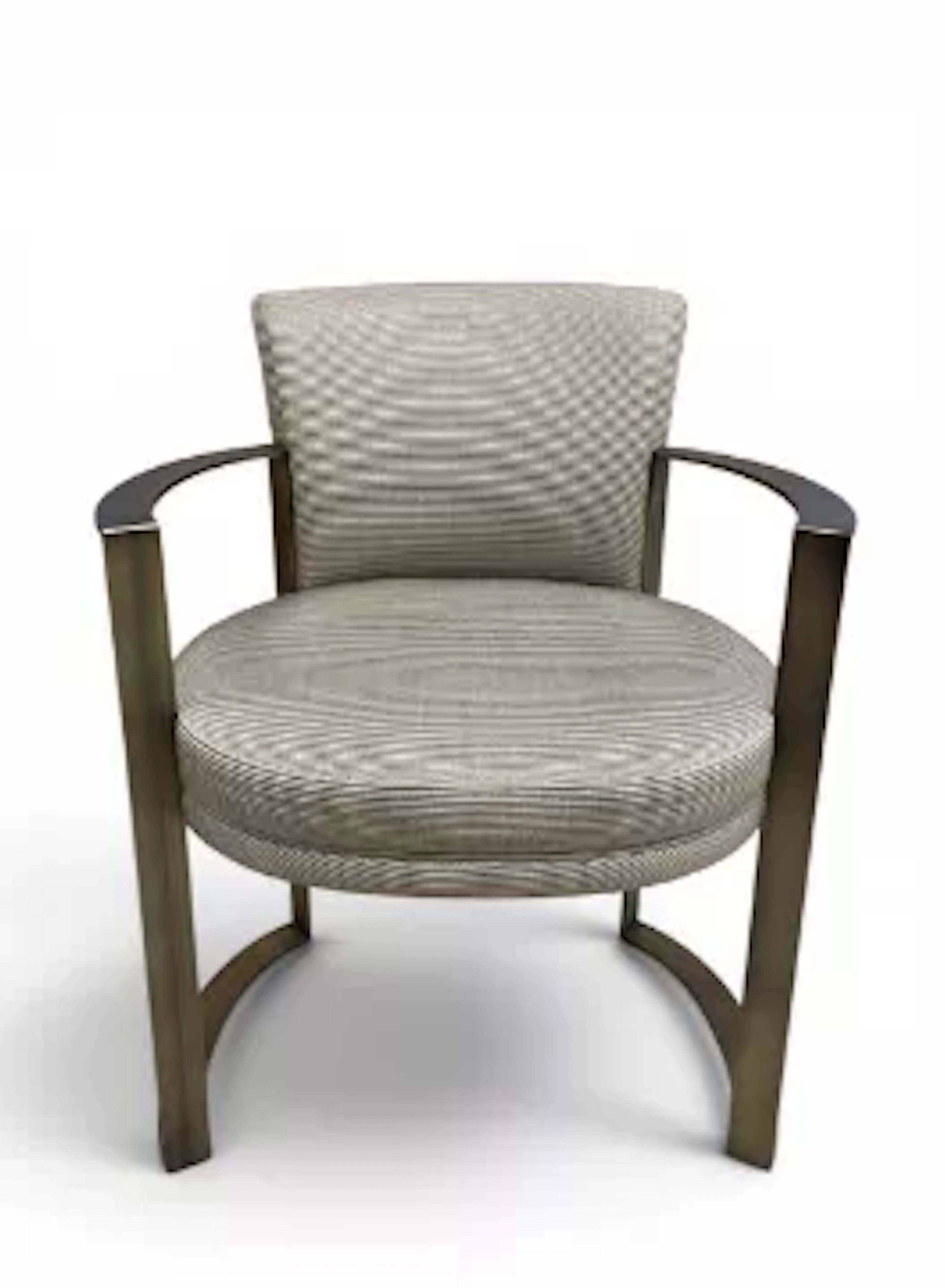 A contemporary Italian Ripetta dining armchair having a shaped back