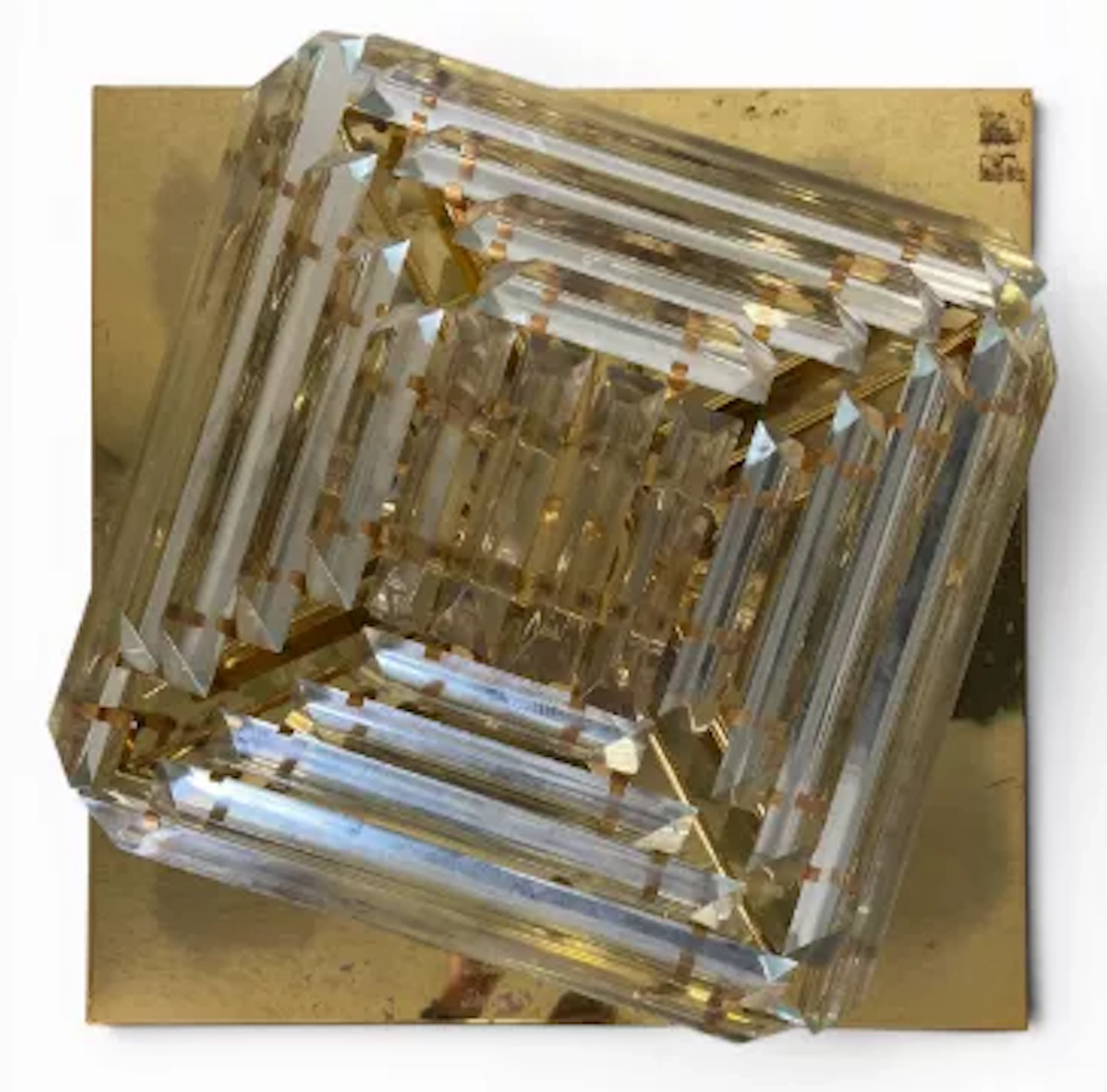 A vintage Hollywood Regency style Novaresi ceiling lamp with a 24