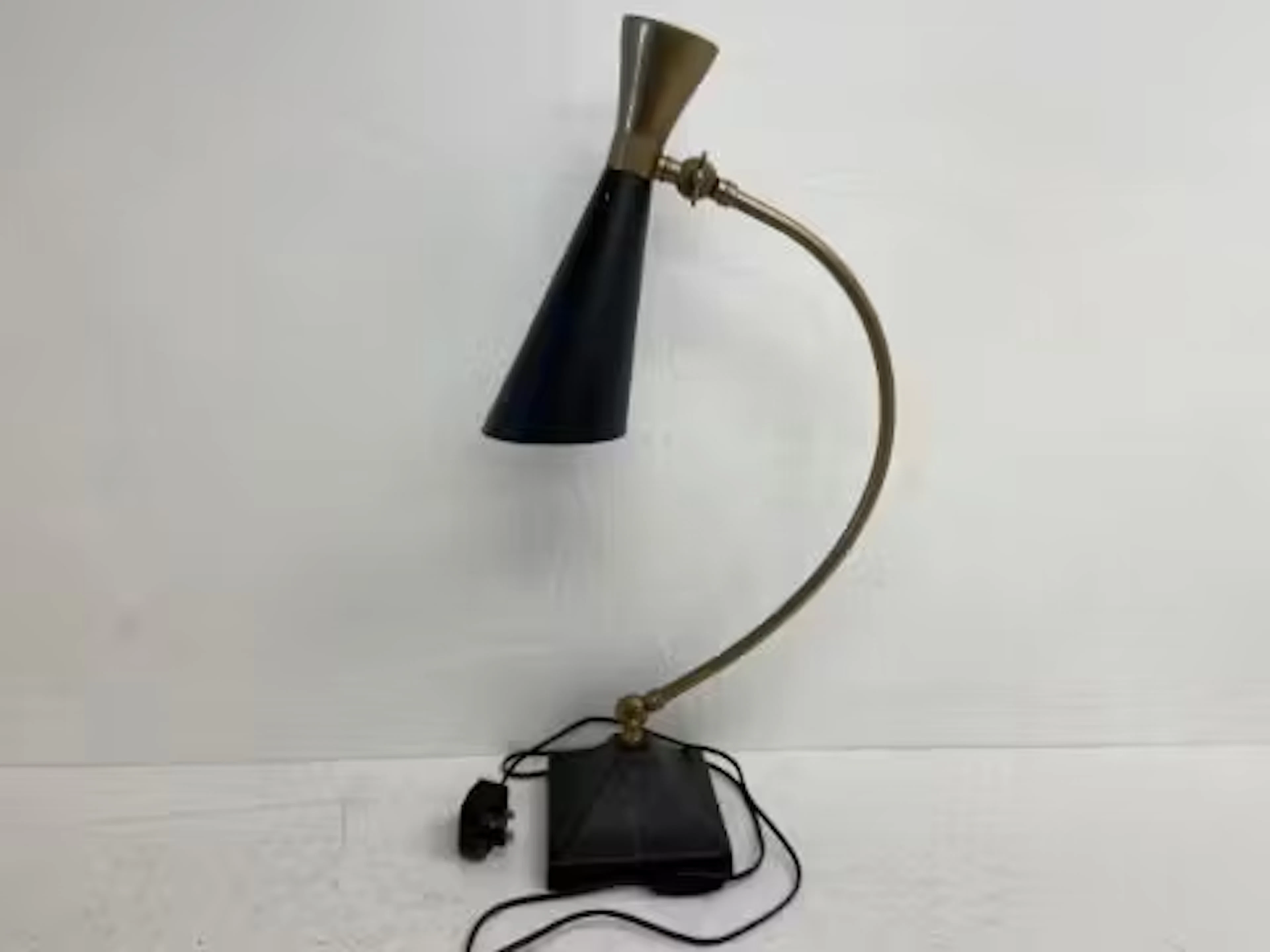 A contemporary brass and painted metal table lamp model LMP0198 by