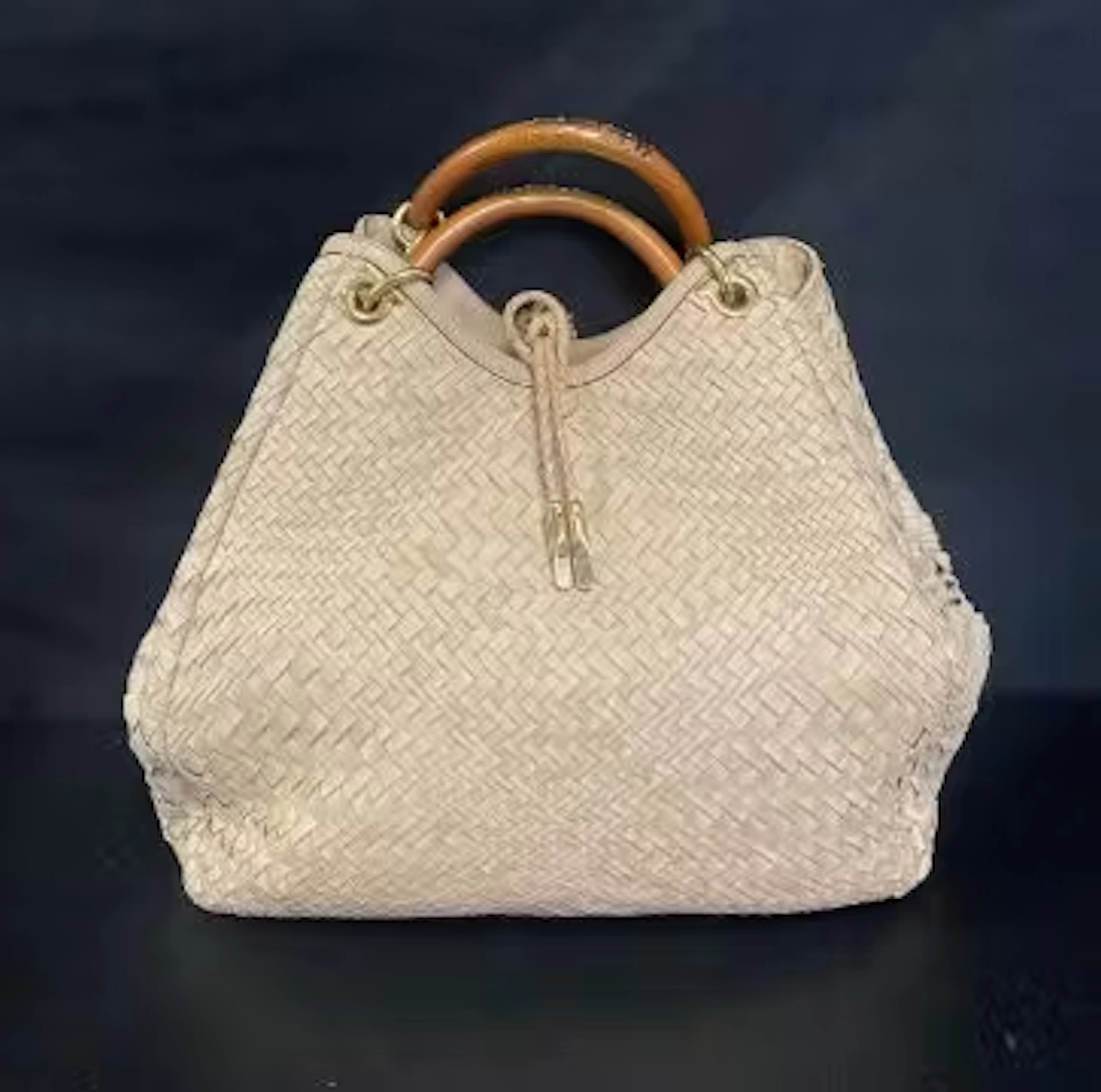 Salvatore Ferragamo 'Ceyla' braided beige leather bag, good overall