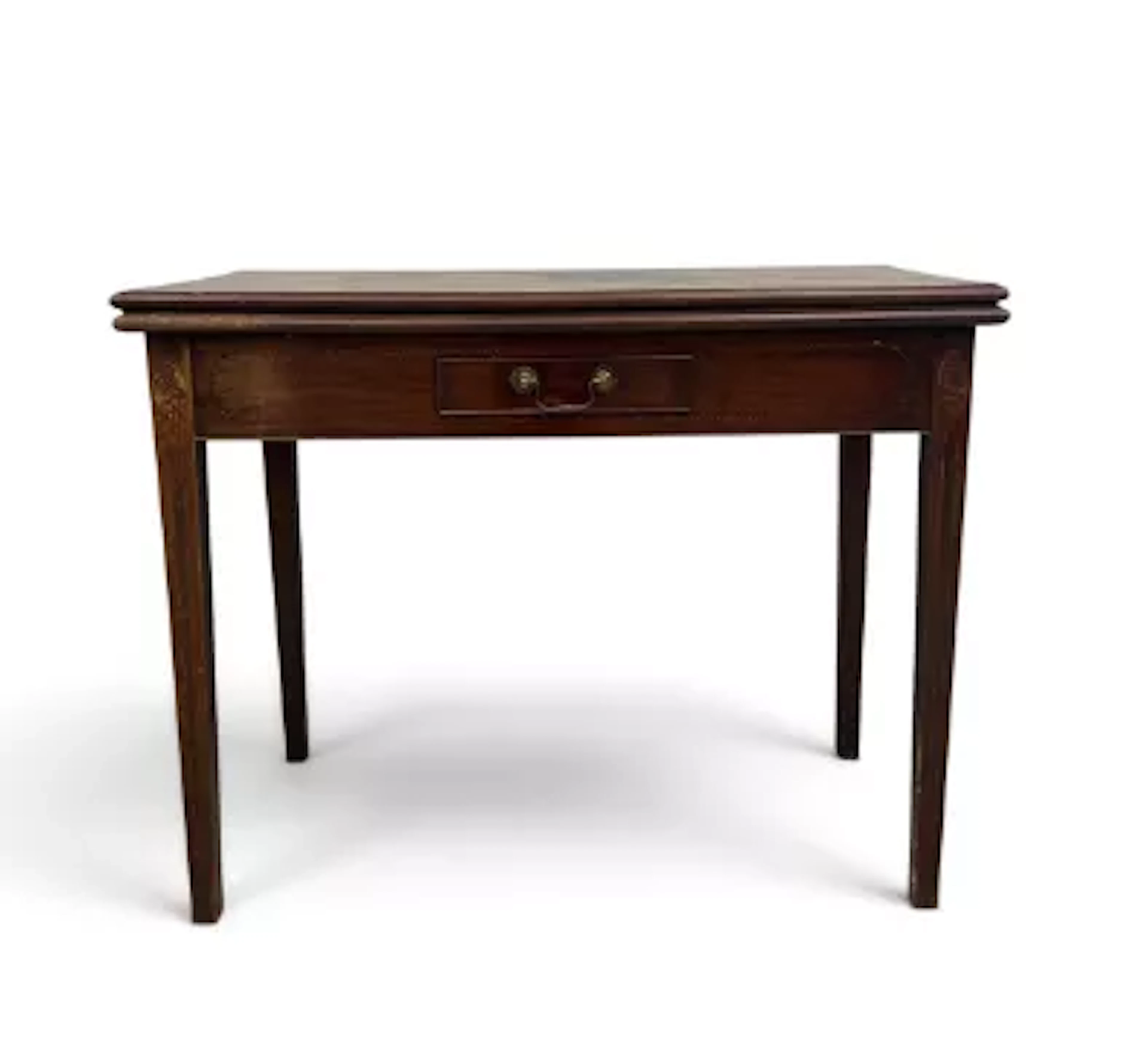 A 19th century mahogany side table having a figured fold-out top over