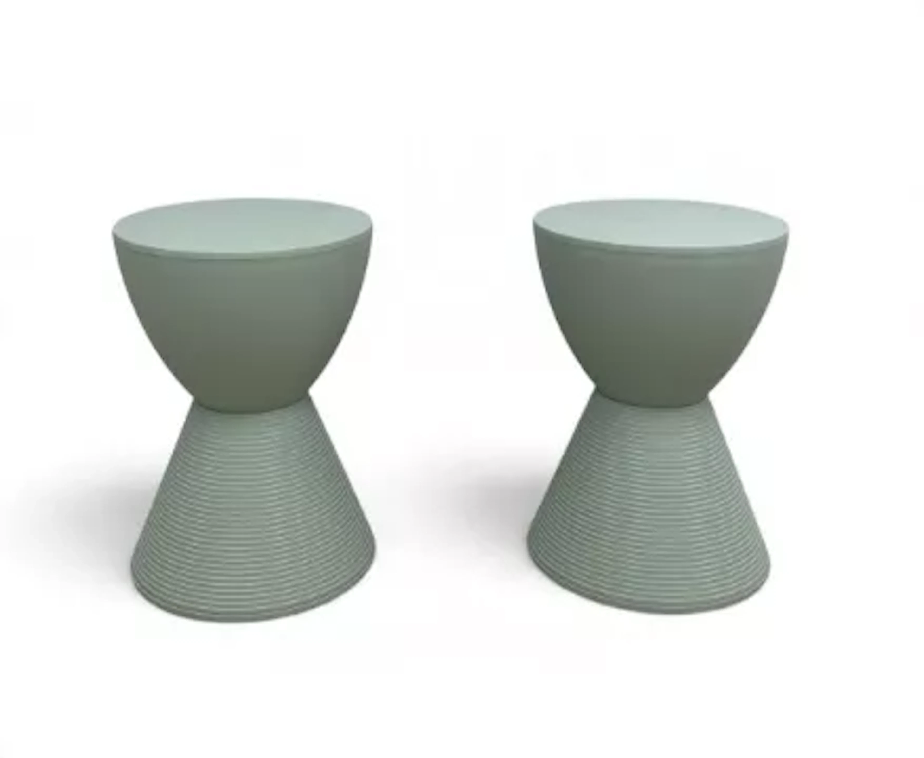 A pair of contemporary composite moulded mint green Prince AHA style