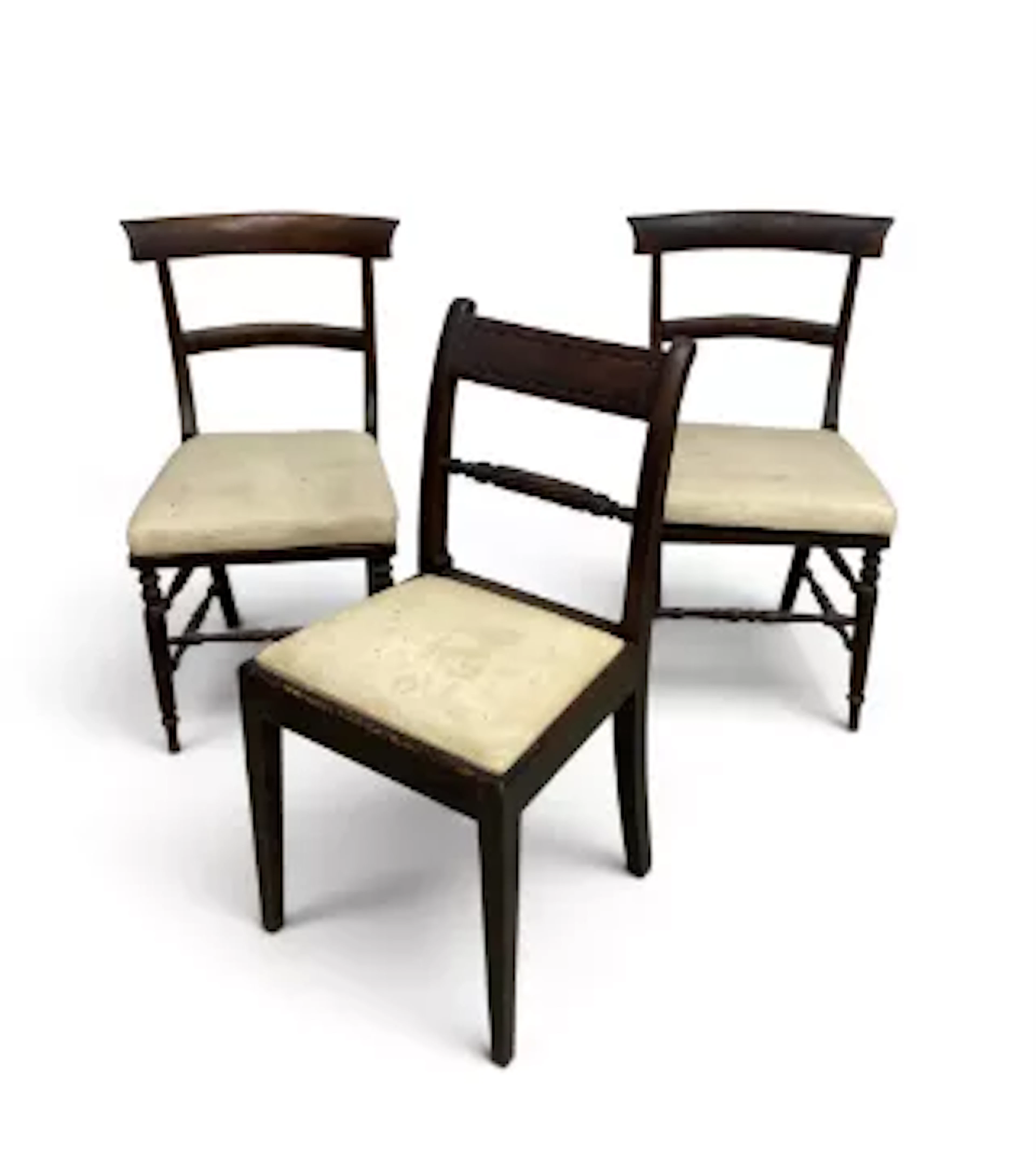 Three early 19th century faux rosewood bedroom chairs and a similar