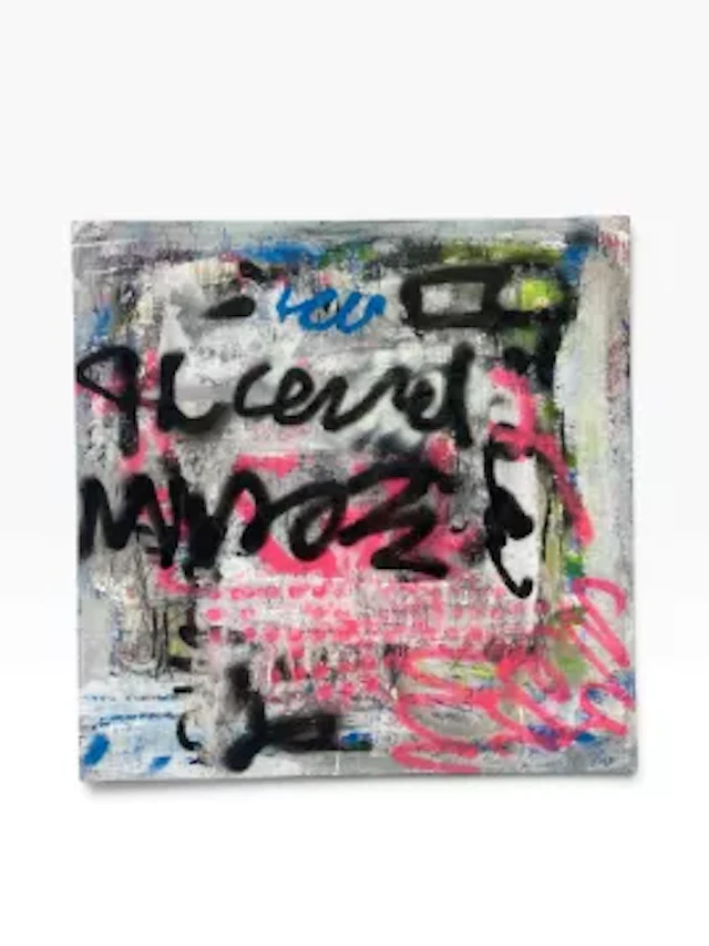 A contemporary Street Art or graffiti style mixed media painting on