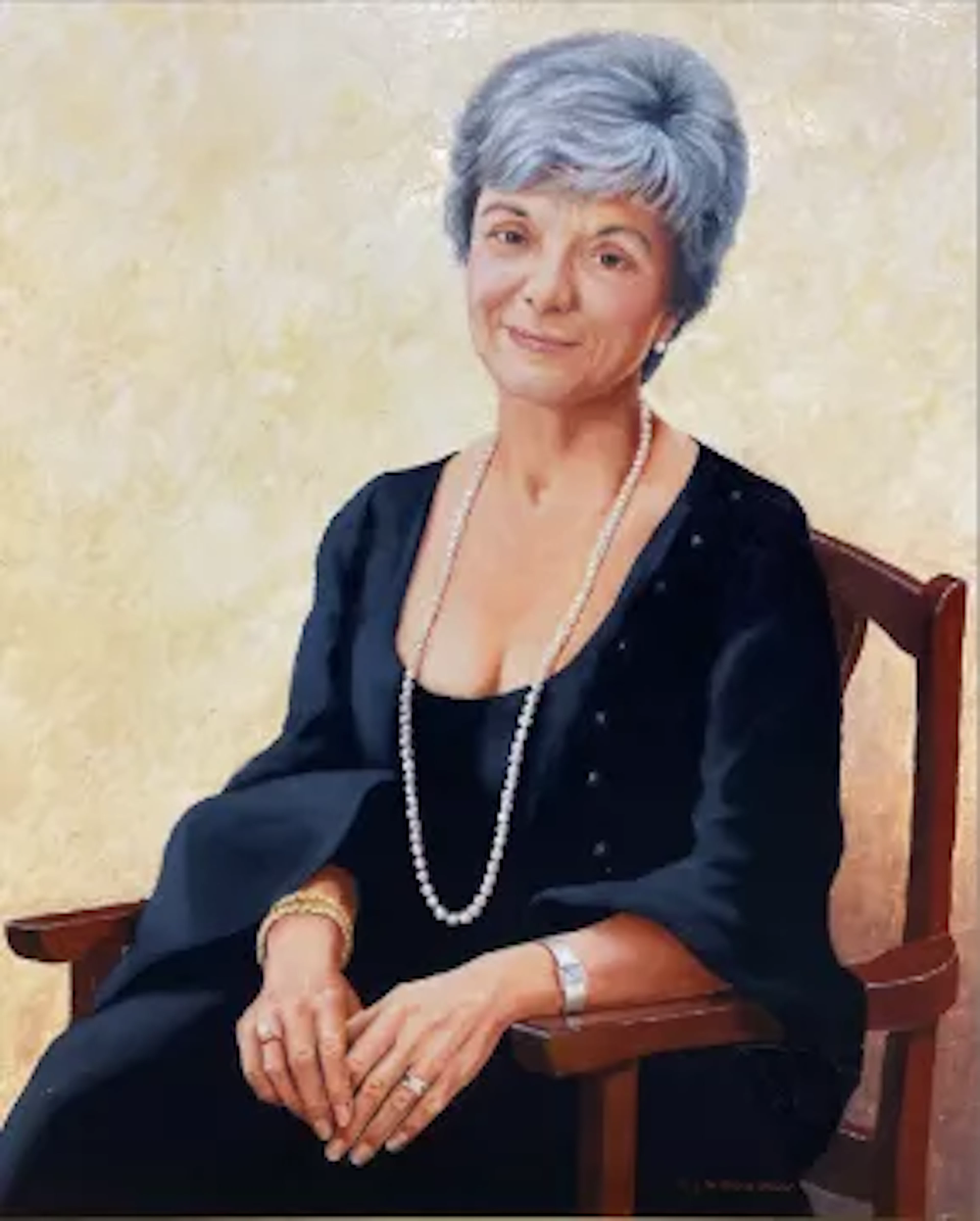 Norman Shaw (b.1930), oil on canvas portrait of a seated lady, signed