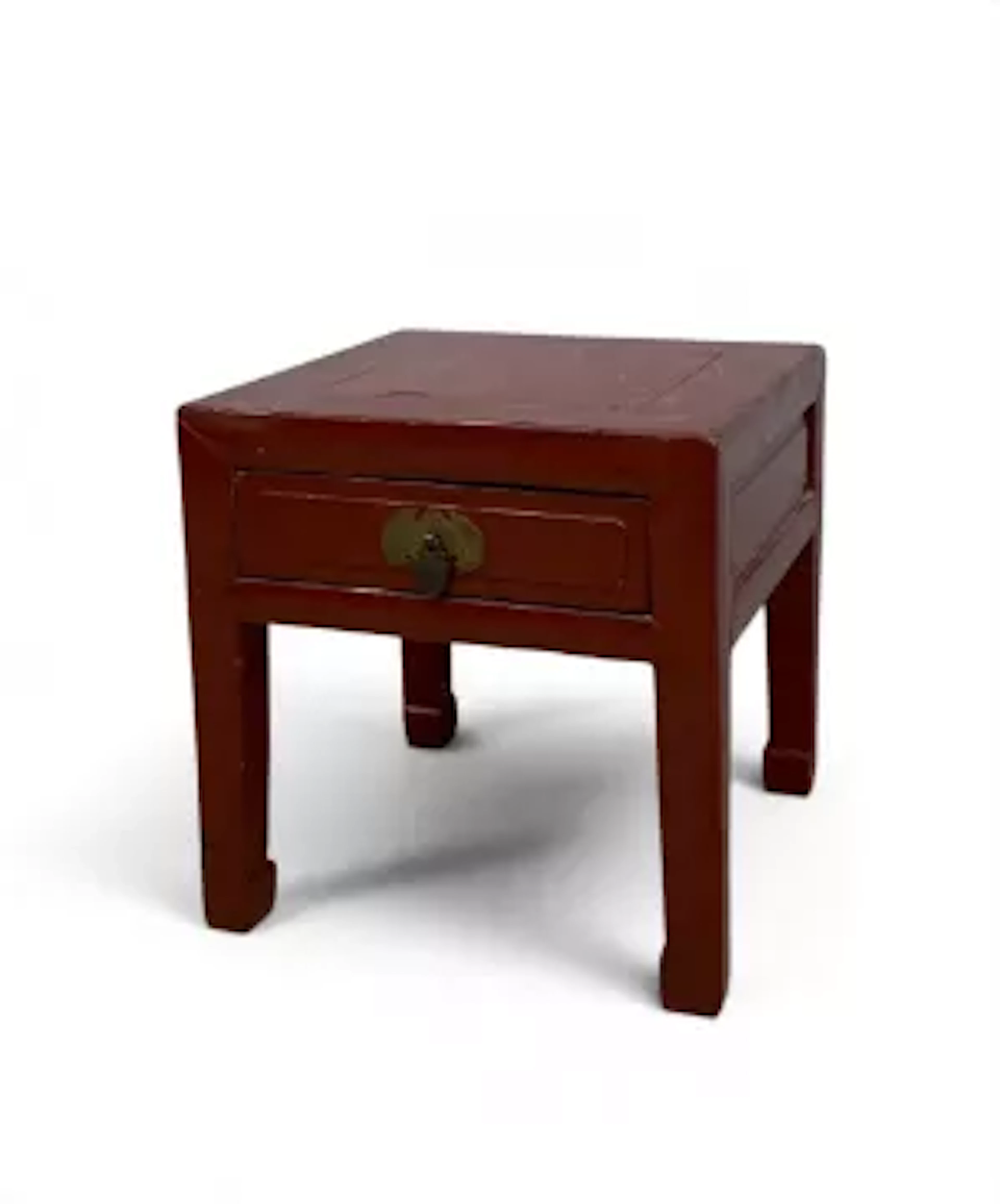 A small Chinese lacquered occasional or lamp table fitted with frieze
