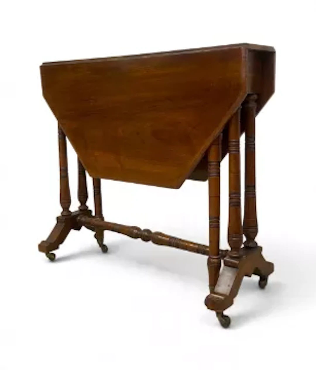 A C.1900 mahogany drop leaf Sutherland table with an octagonal top