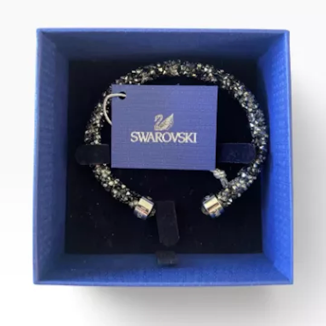 A contemporary Swarovski crystal cuff bracelet, in original box.
