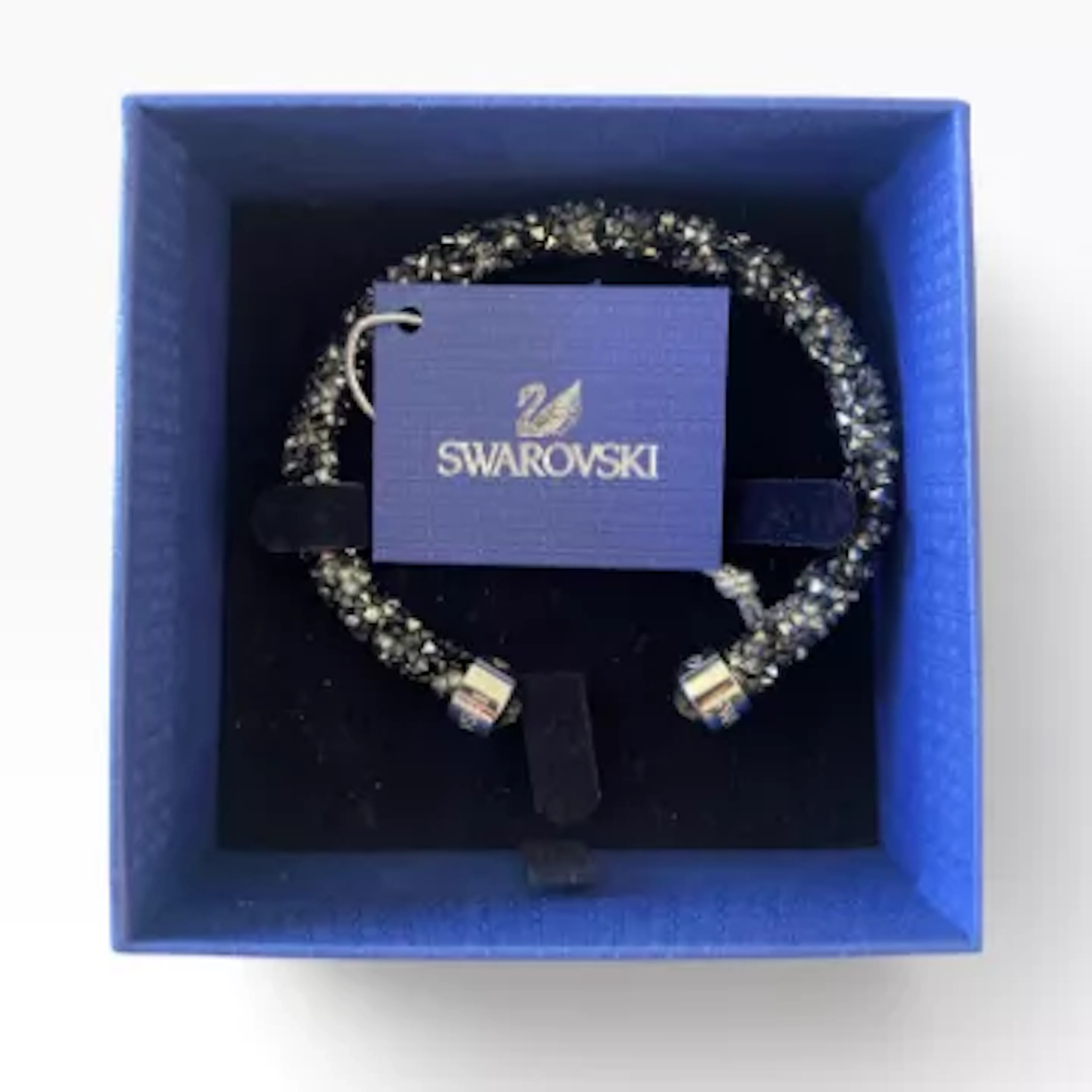 A contemporary Swarovski crystal cuff bracelet, in original box.