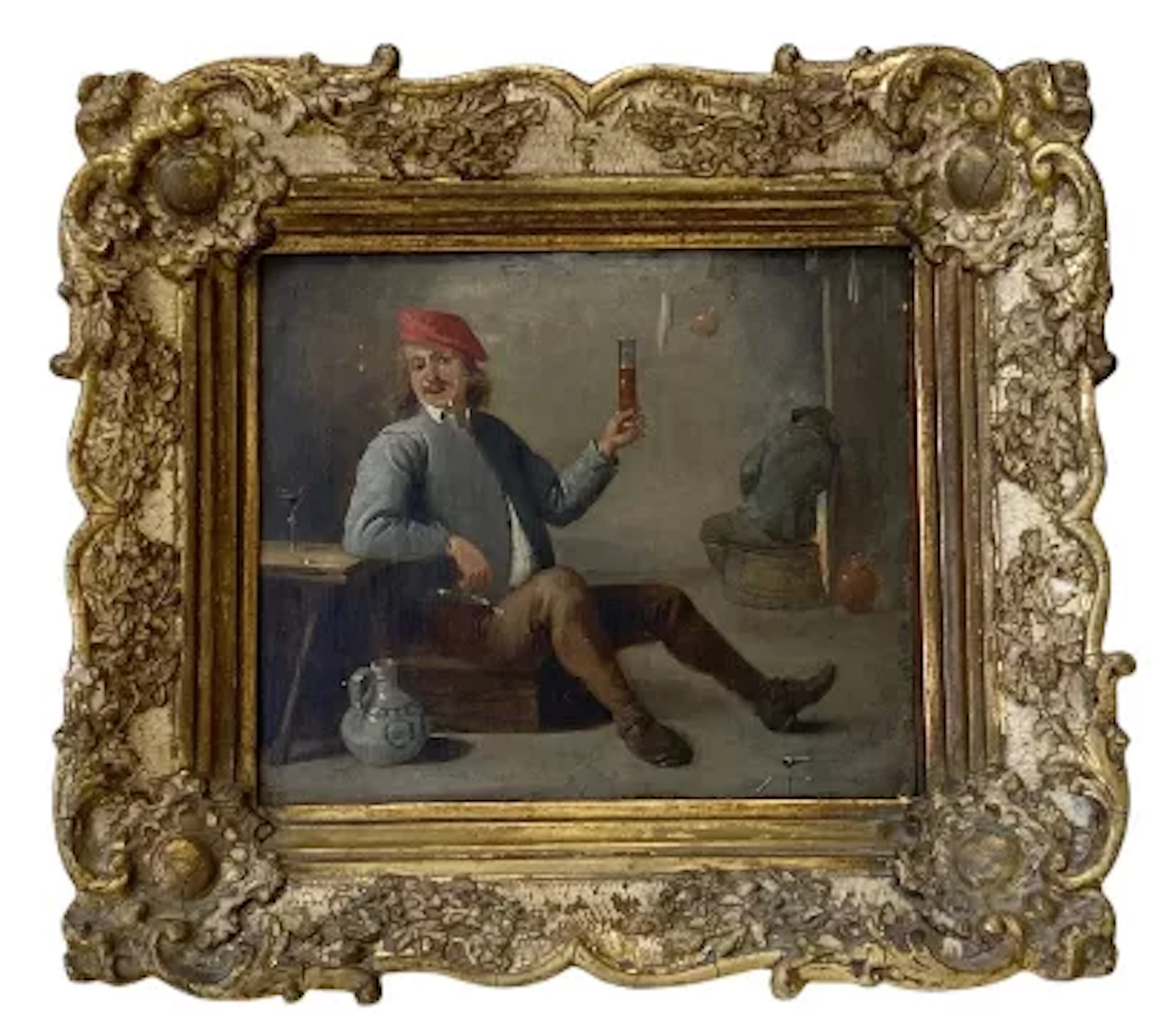 In the manner of David Teniers the younger, an 18th century gilt framed