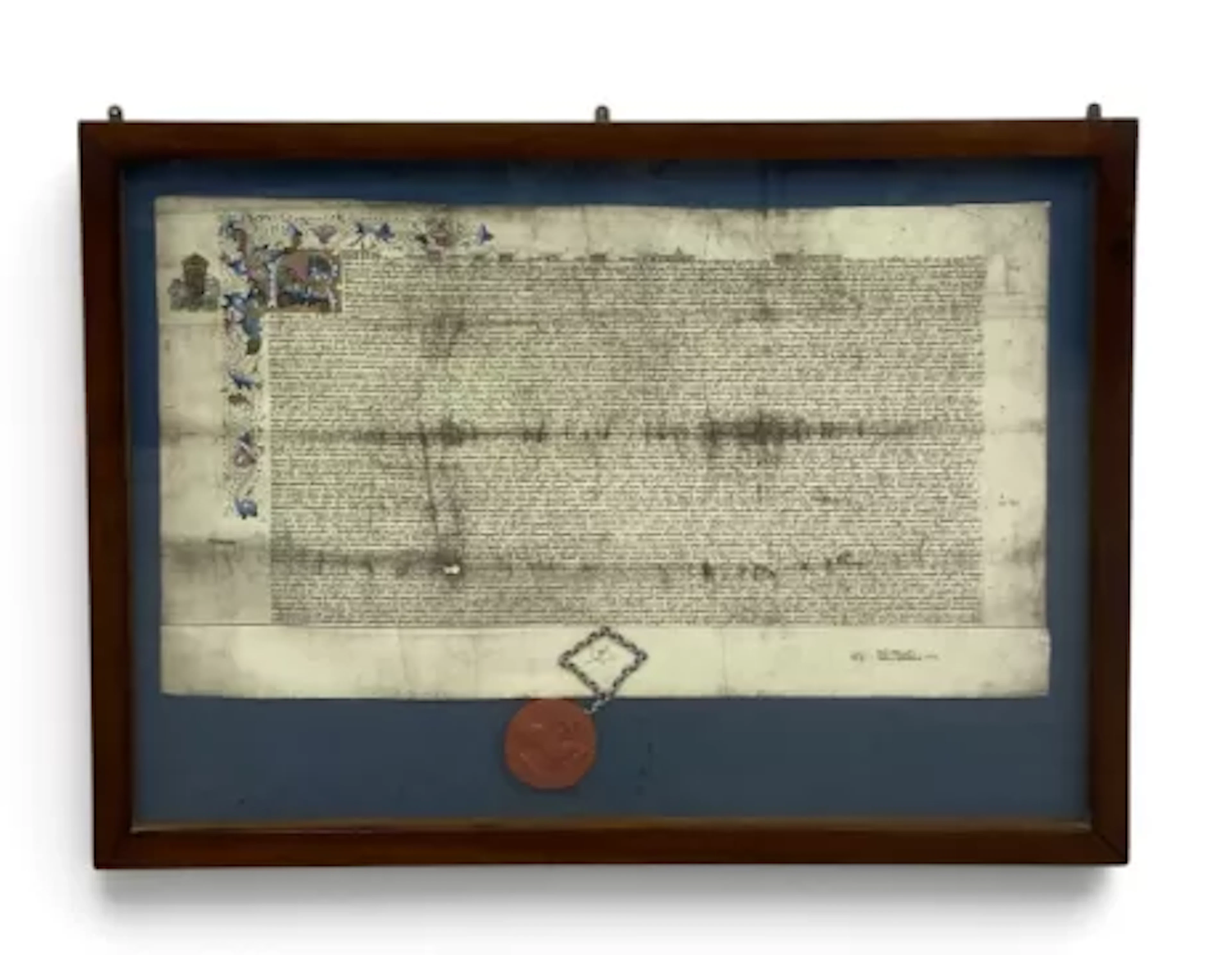 A large vintage hand coloured print after the original 15th century
