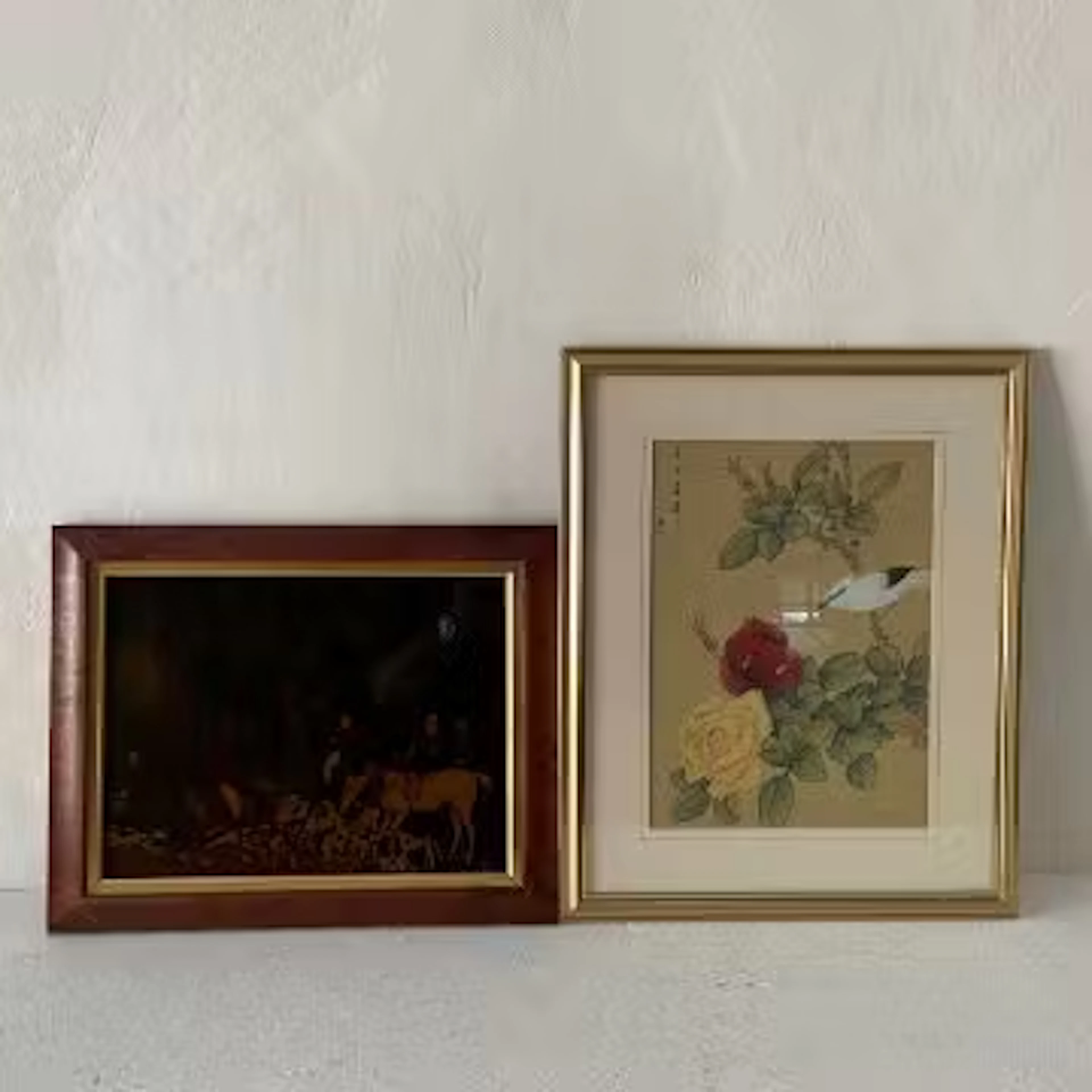 Two artworks to include a Chinese ink and colour painting depicting