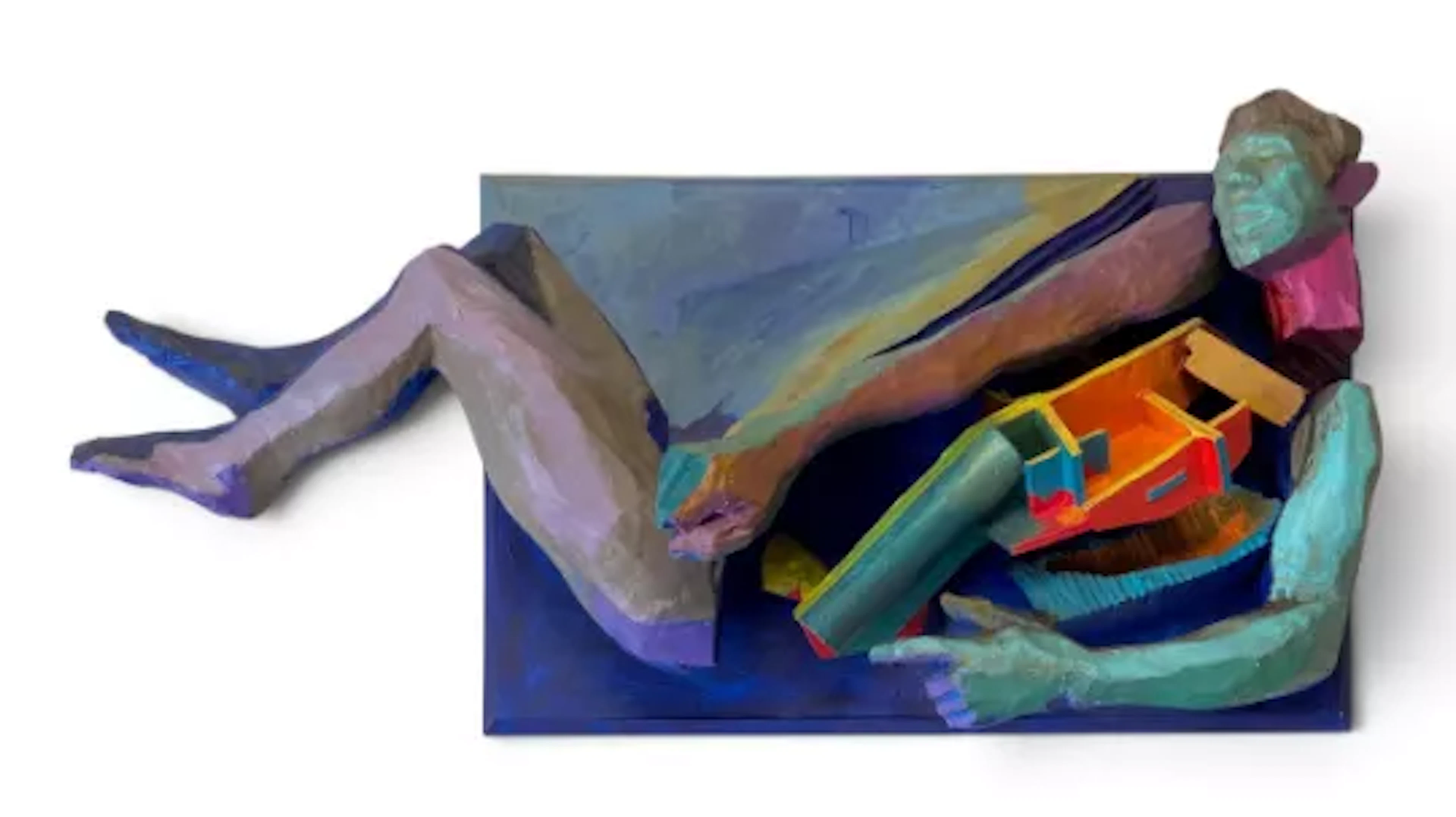 A contemporary Modernist style carved foamcore and acrylic wall sculpture
