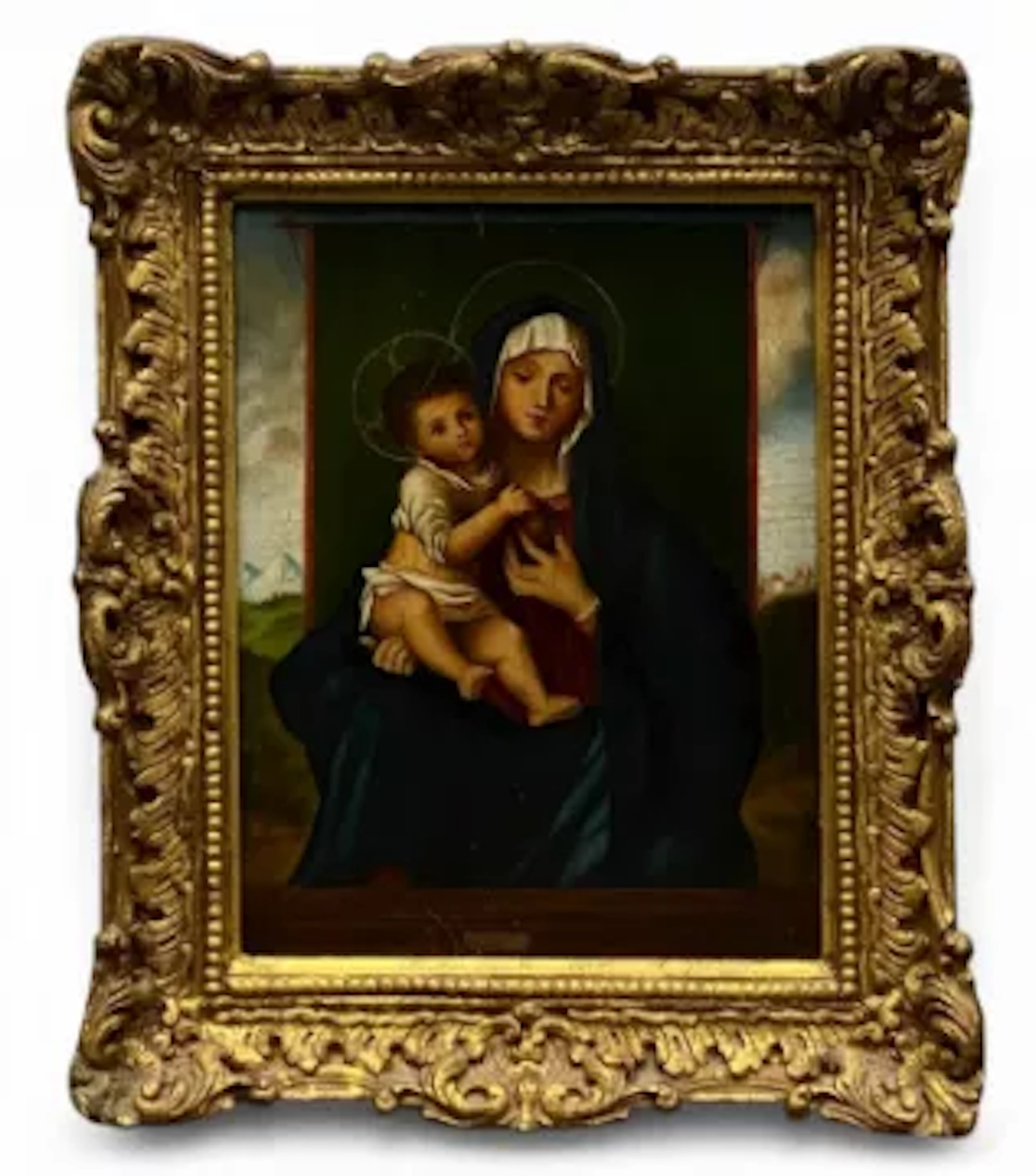 A small 20th century oil on board after the original 15th century