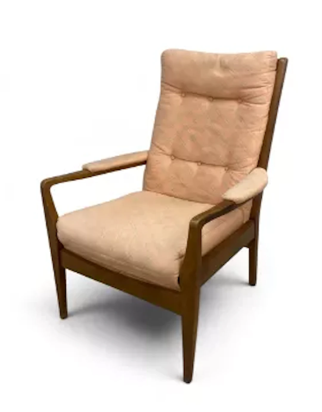 A mid-century Cintique teak high-back lounge armchair, upholstered