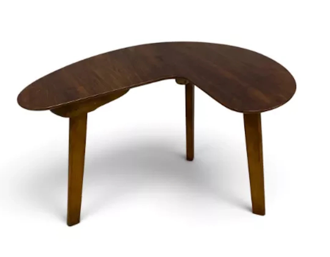 A small mid century teak shaped top occasional table. H.40 x W.61cm