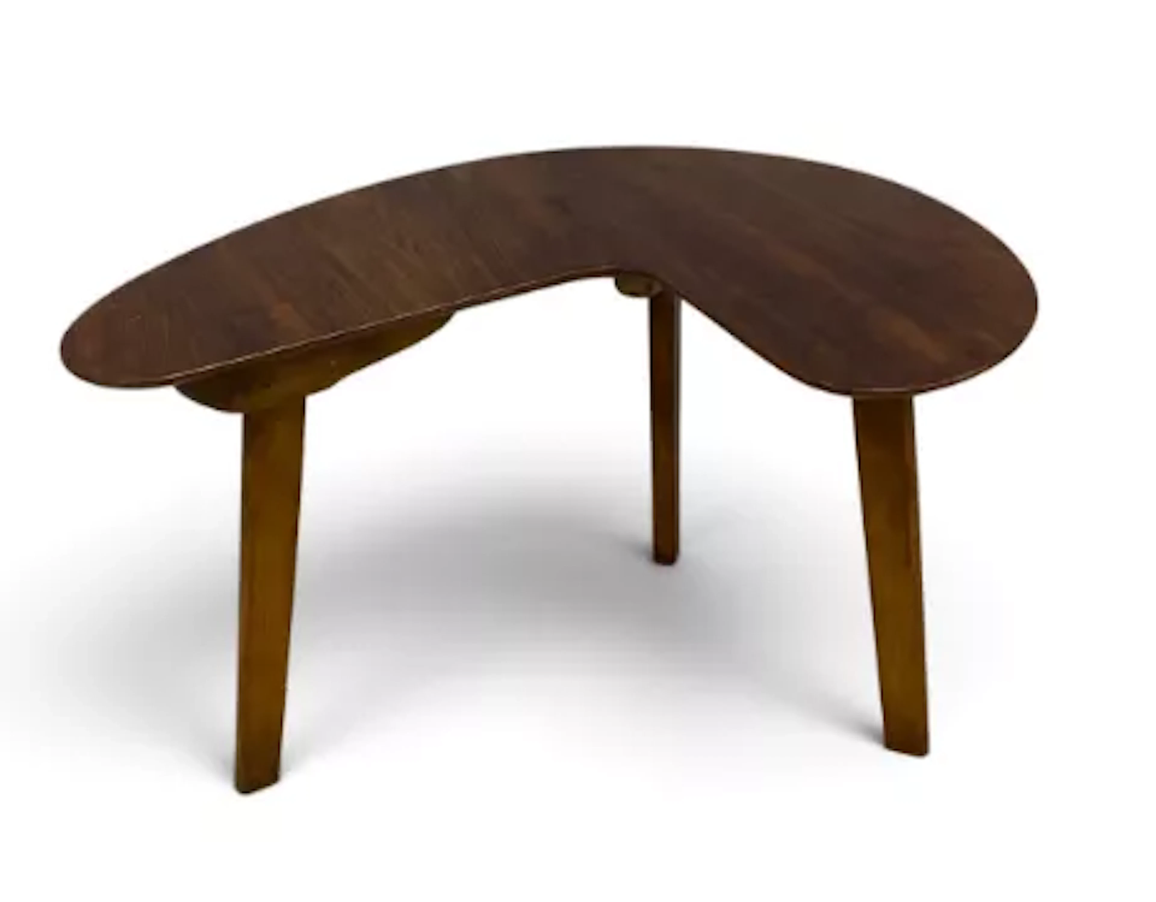 A small mid century teak shaped top occasional table. H.40 x W.61cm