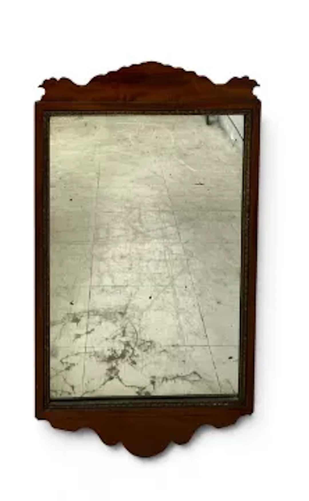 A Georgian mahogany framed wall mirror with original plate. H.61 x W.33cm