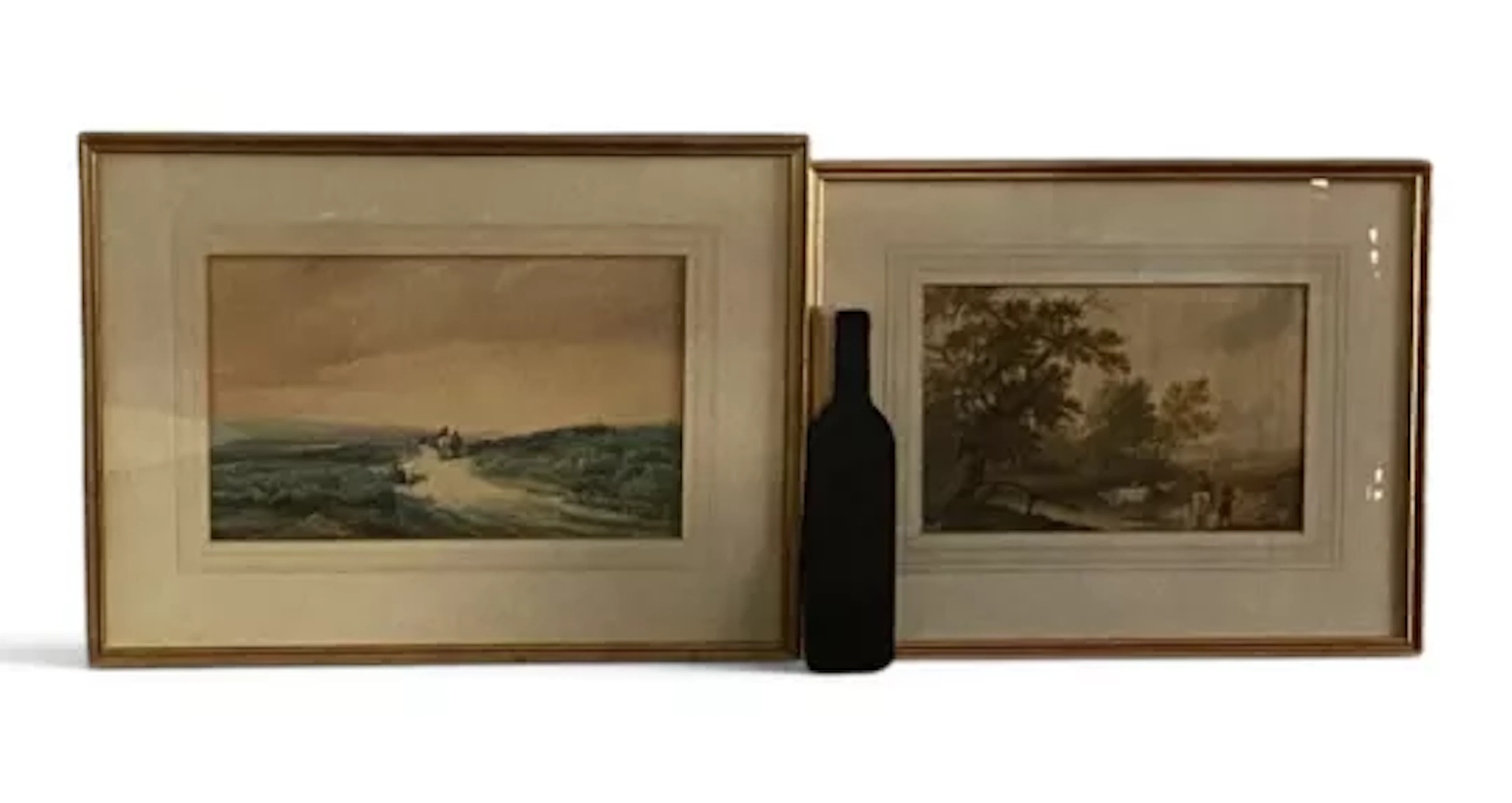 Two 19th century framed and glazed watercolours, rural scenes with