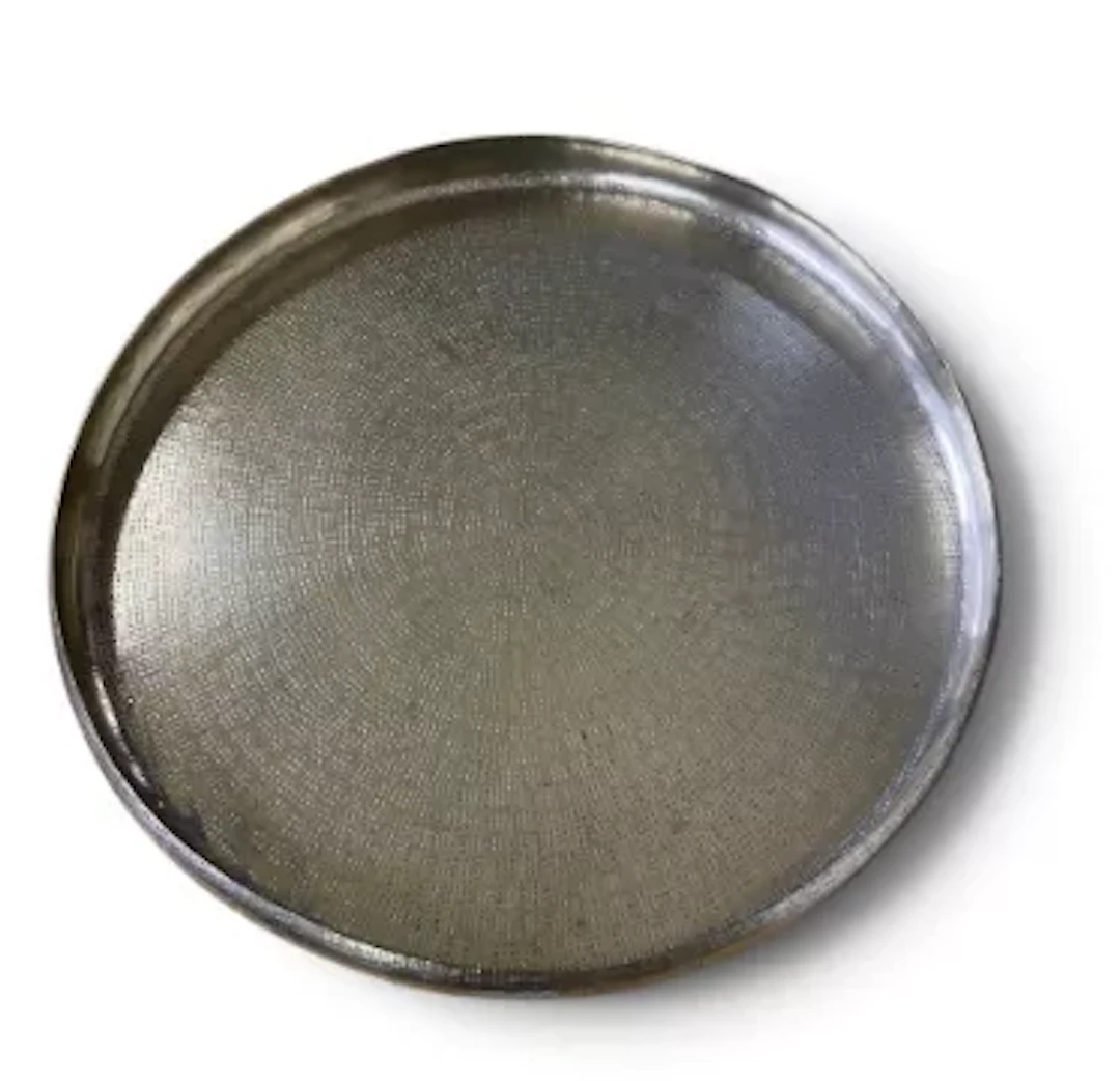 A set of six silvered plates and trays designed by Gervasoni Blu