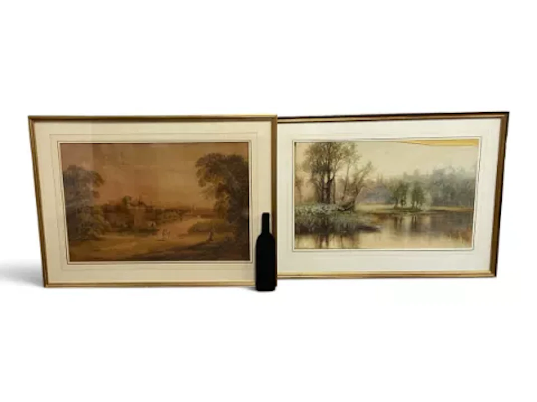 Two 19th century framed, glazed and signed watercolours, one of Windsor