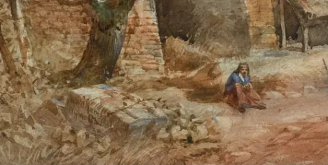 William Williamson of Plymouth (1808-1895), a watercolour with two