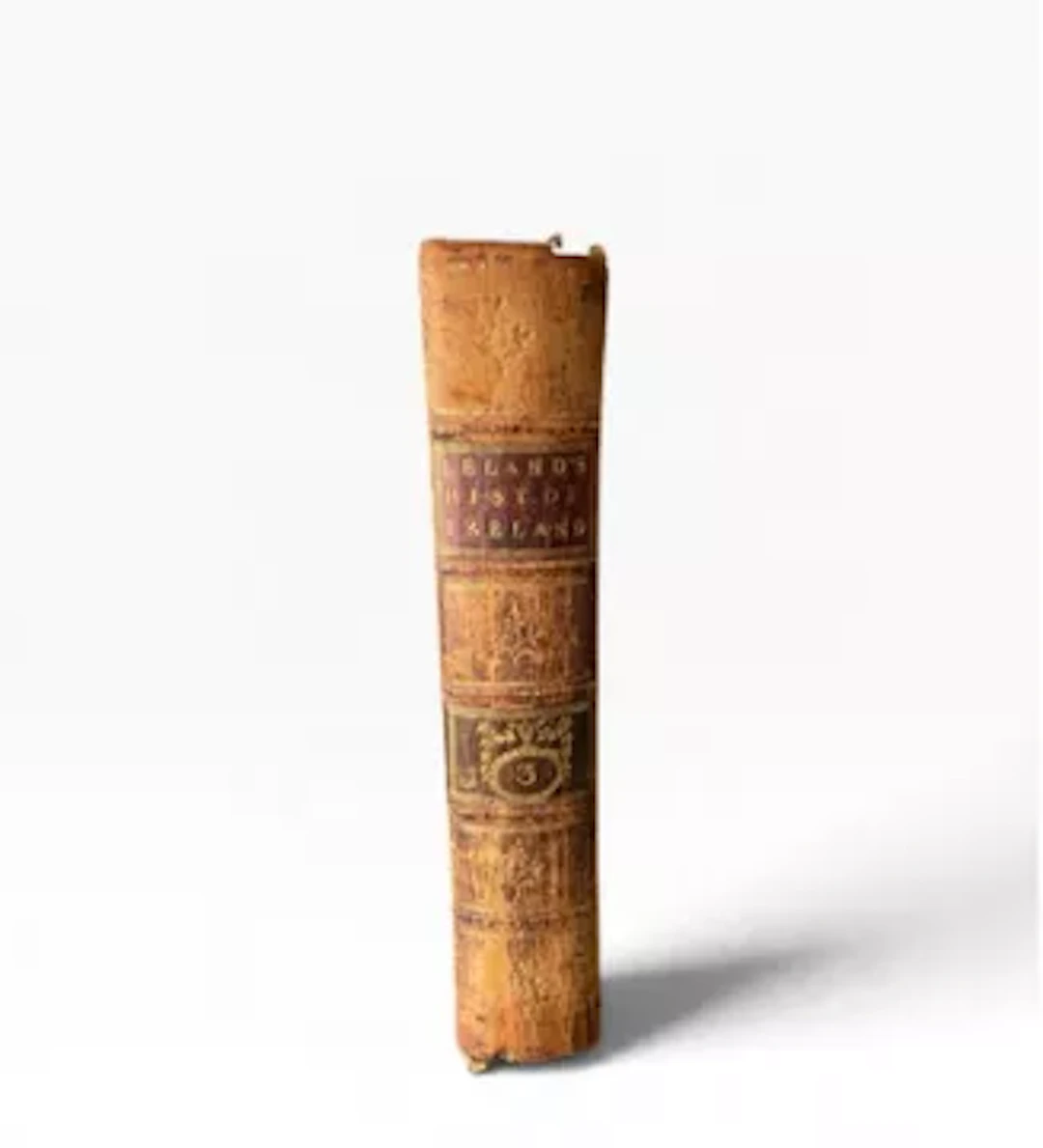 Thomas Leland History of Ireland 1776 Vol 3, marble front and end papers.