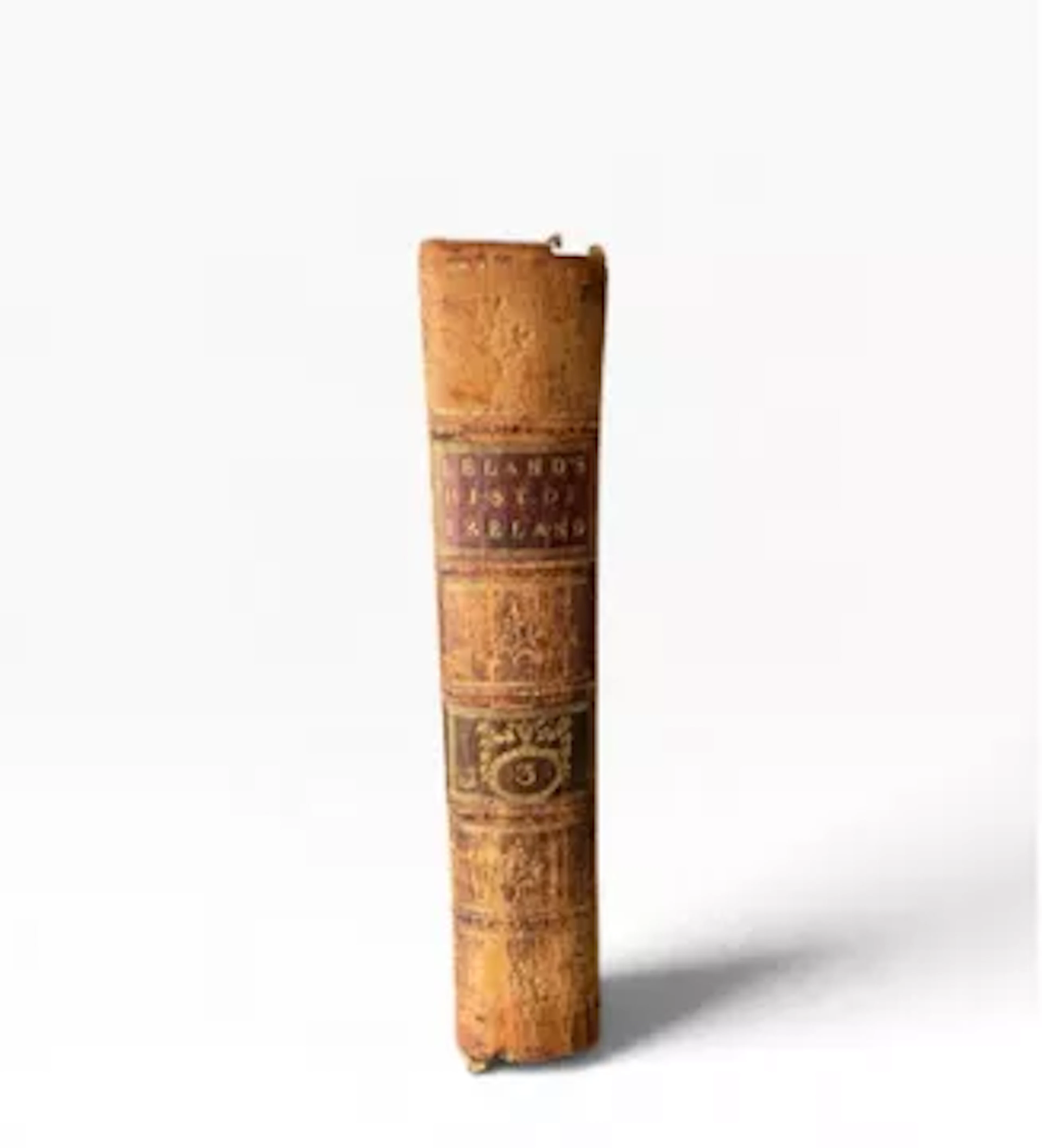 Thomas Leland History of Ireland 1776 Vol 3, marble front and end papers.