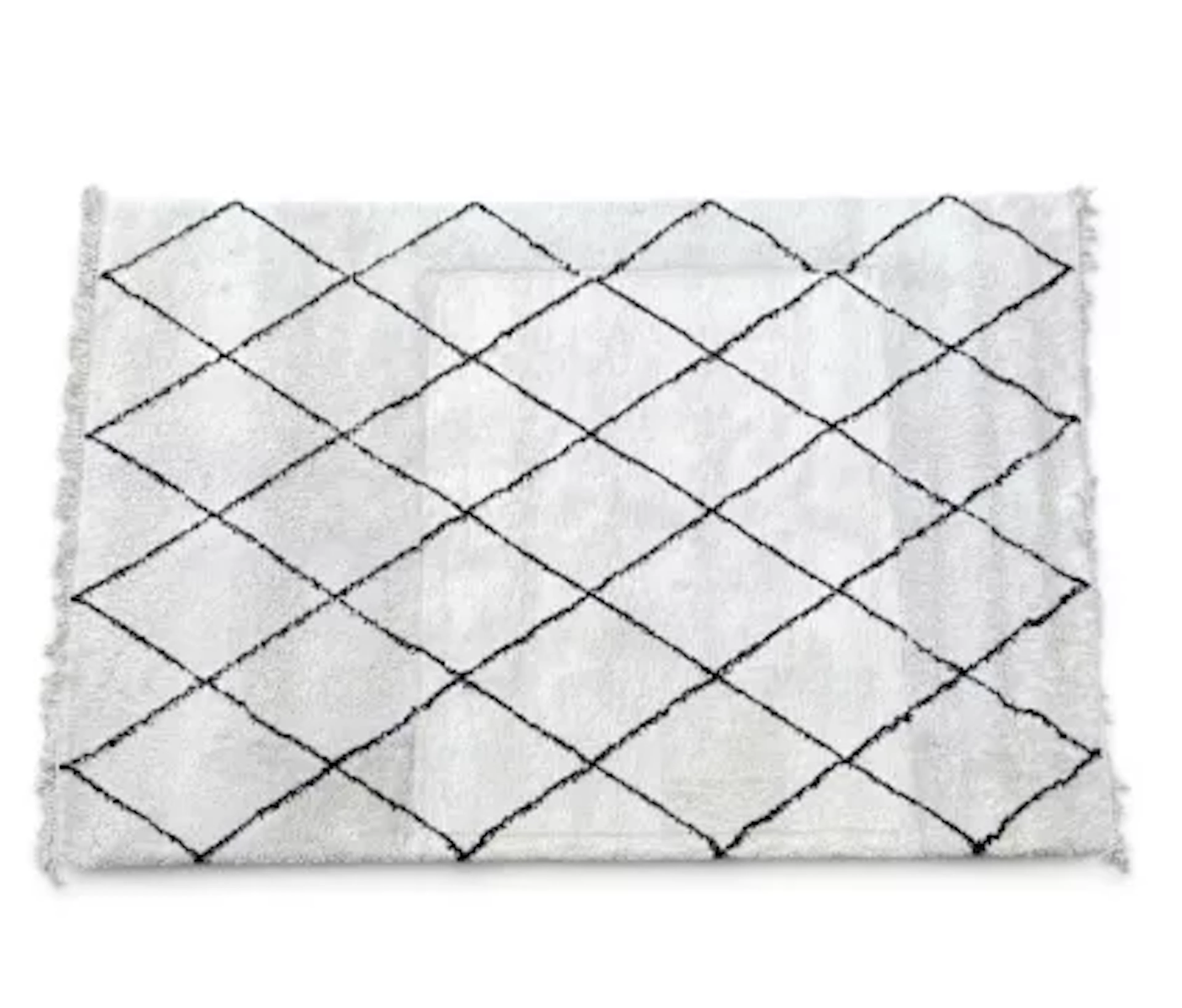 A large contemporary Boho Berber Style carpet with a black diamond