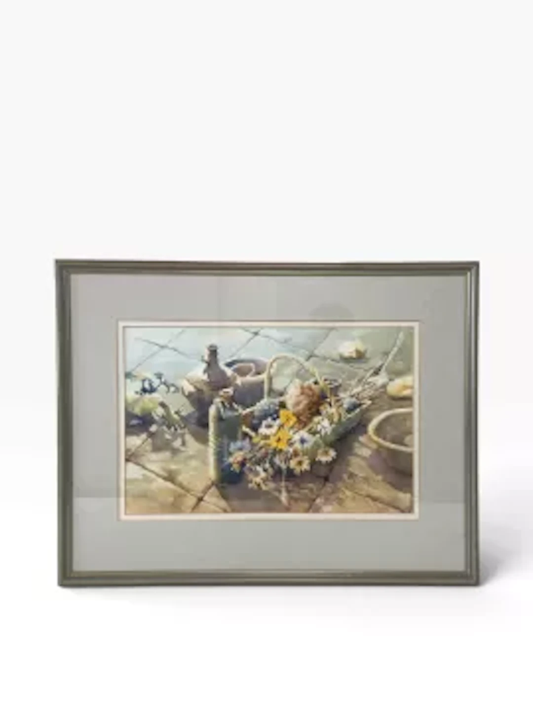 A contemporary watercolour painting titled 'The Patio', 1992, by Mary
