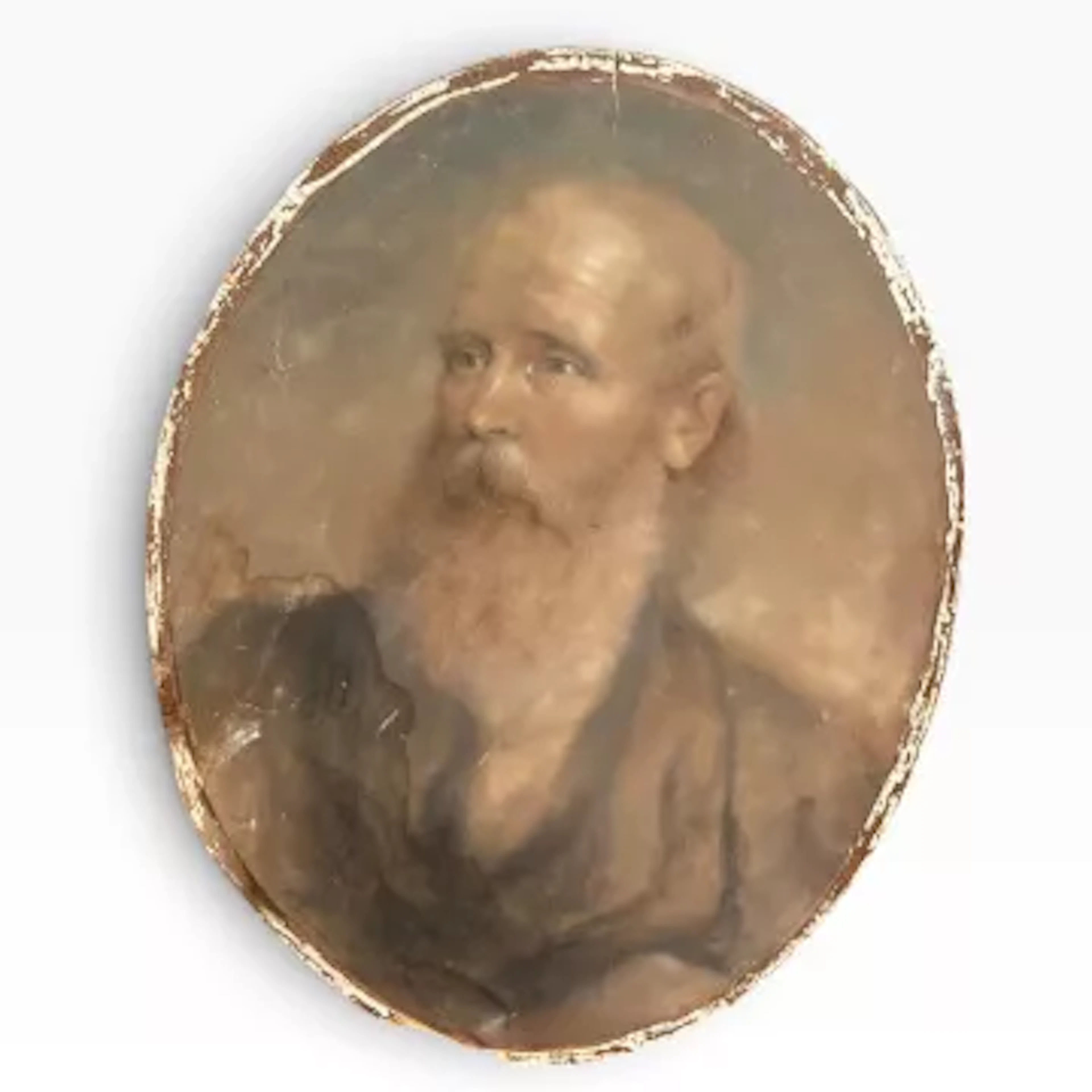 A 19th century pastel portrait, oval portrait of John Greenleaf Whittier