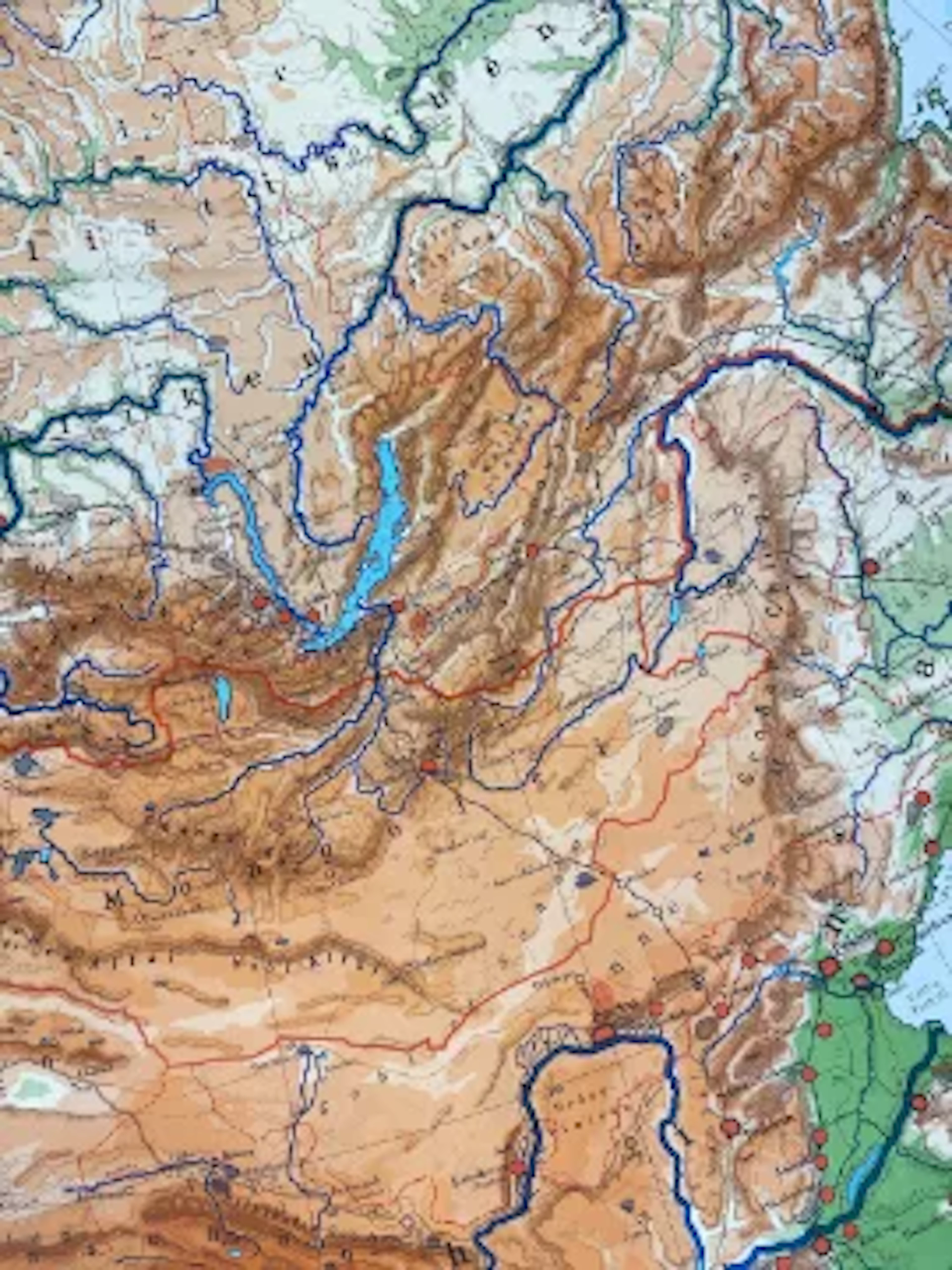 Two full height roll down German educational maps from the cold war