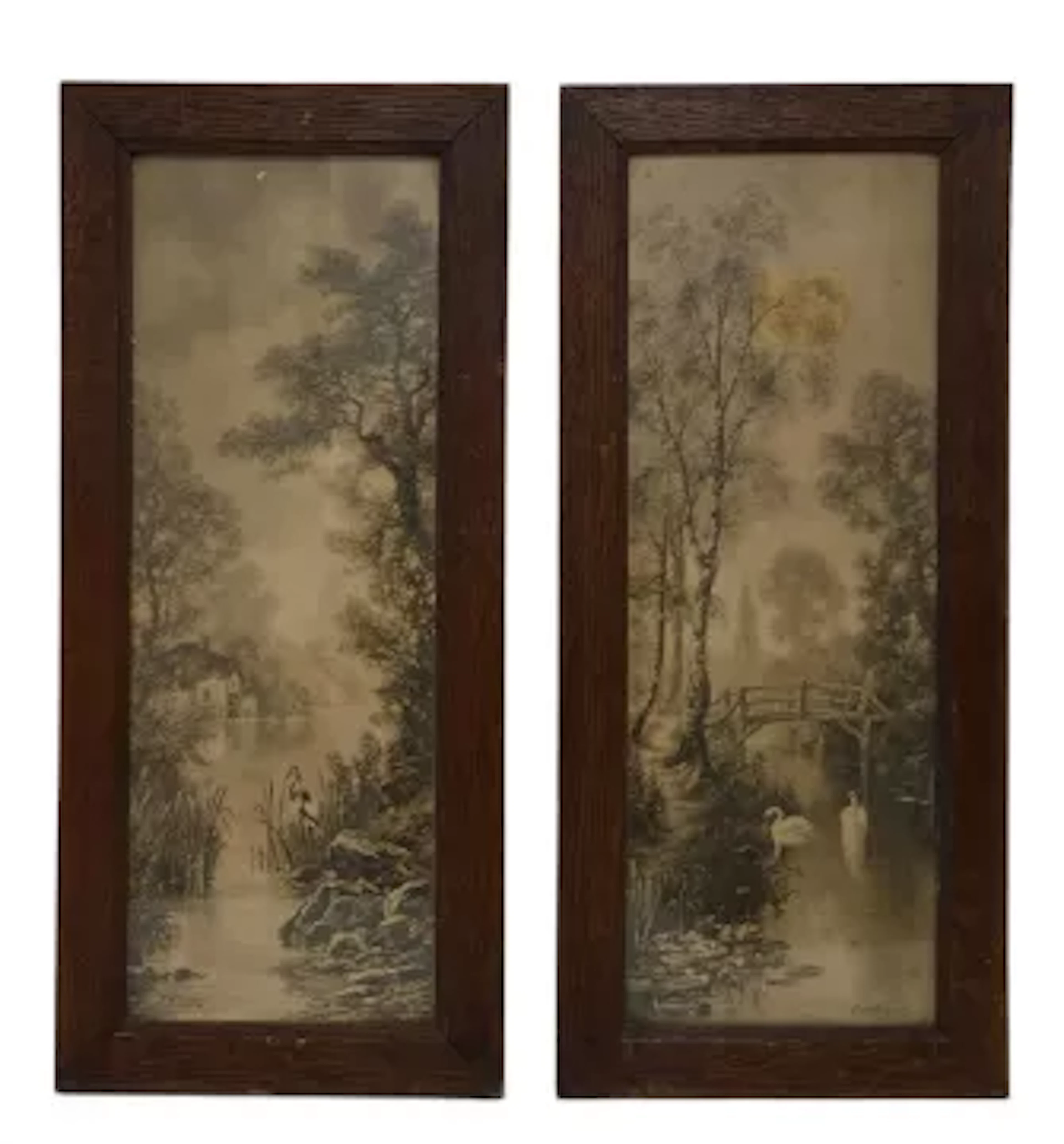 A pair of 19th century prints titled 'Noontide and Eventide' after