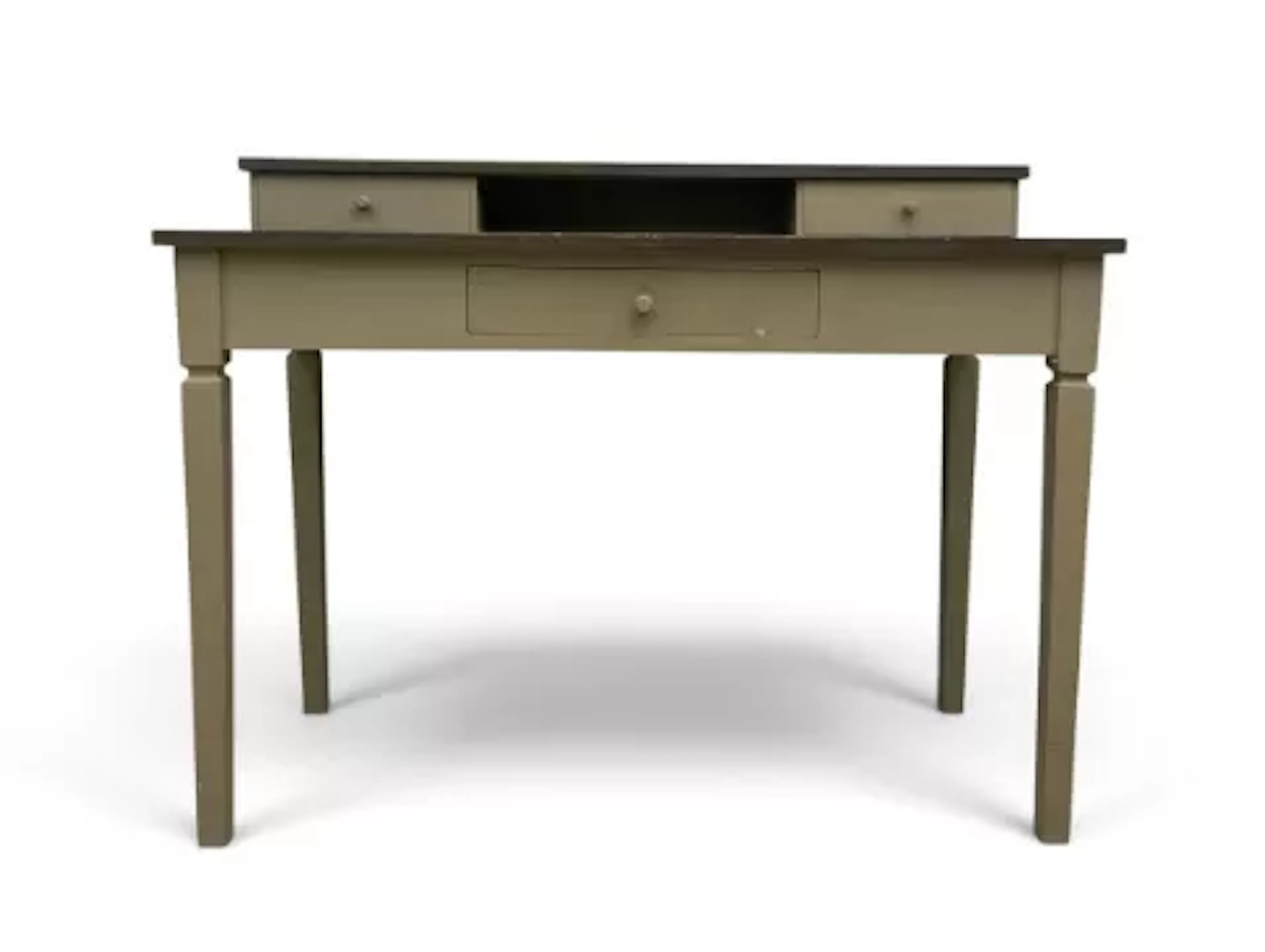 A contemporary desk or dressing table fitted with drawers to the superstructure