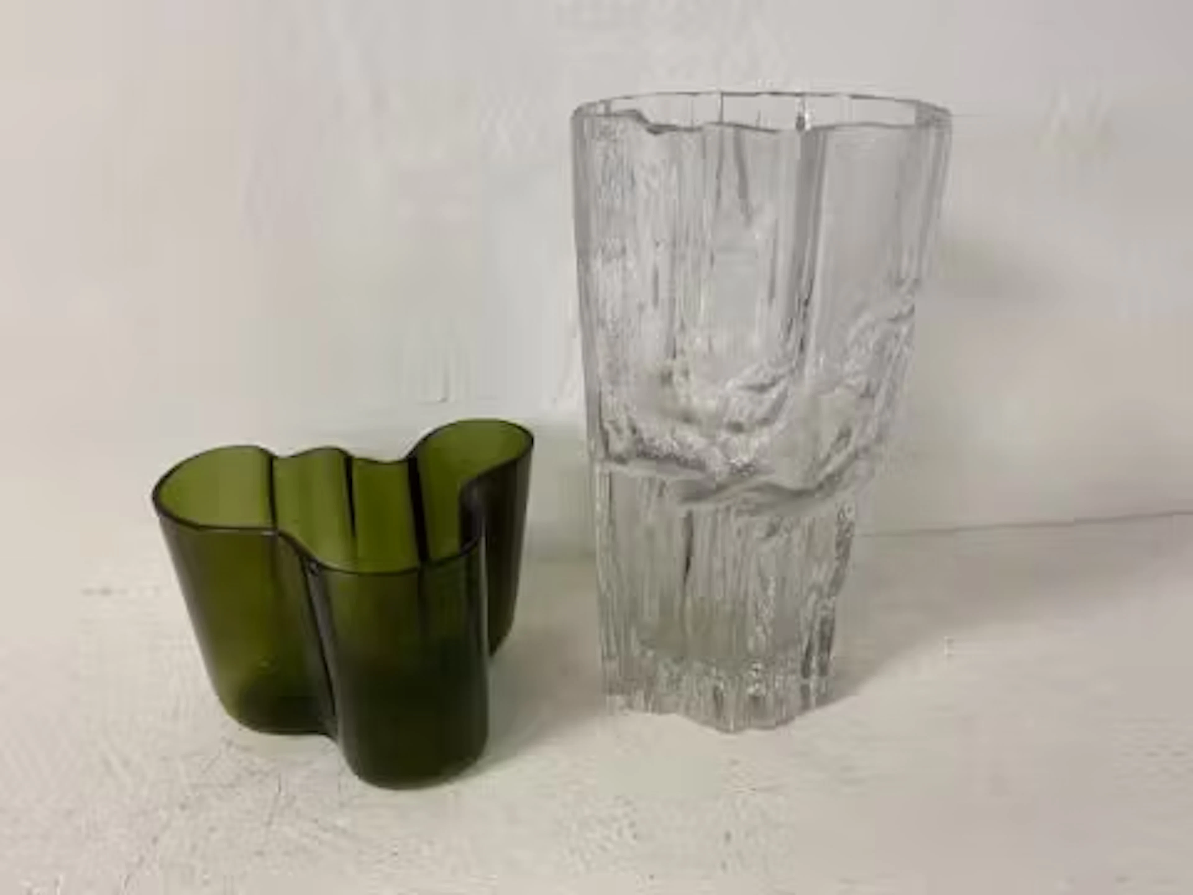 A signed 20th century art glass Savoy vase by Alvar Aalto along with